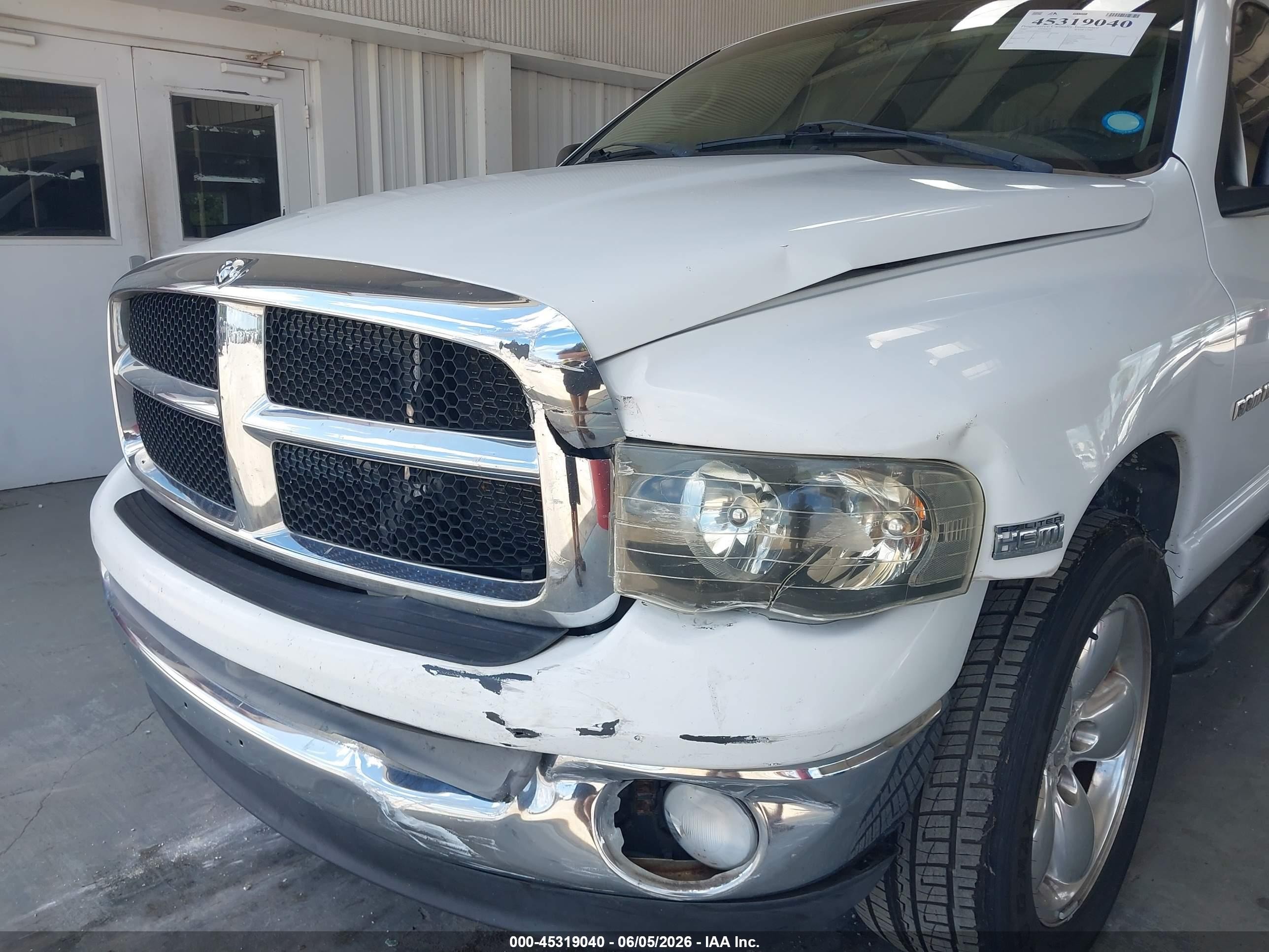 2005 Dodge Ram 1500 Slt/laramie White vin: 1D7HA16D25J605869
