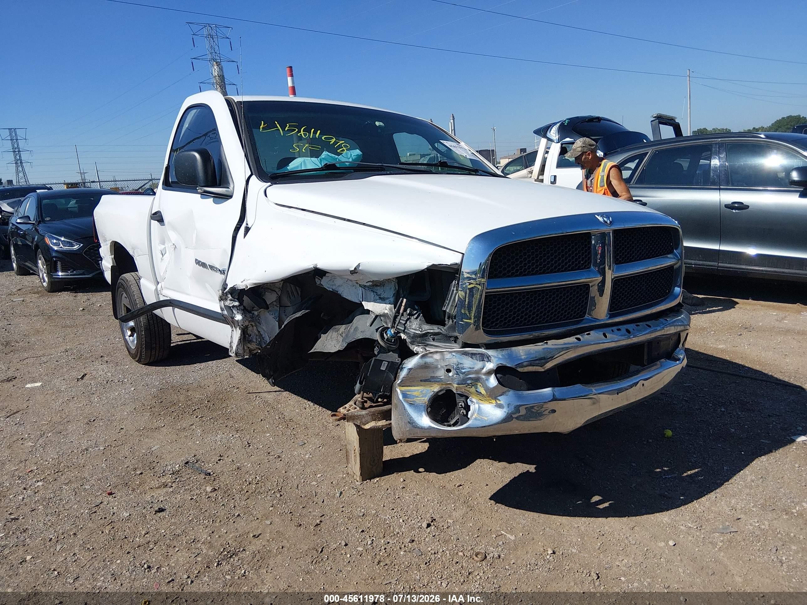 2002 Dodge Ram 1500 St White vin: 1D7HA16K02J221857