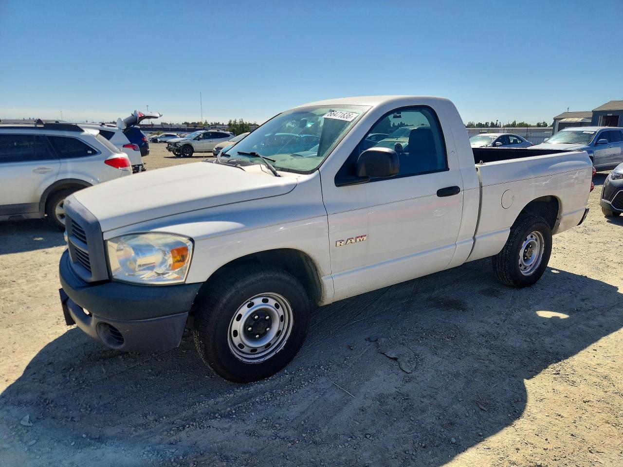 2008 Dodge Ram 1500 St White vin: 1D7HA16K08J227764