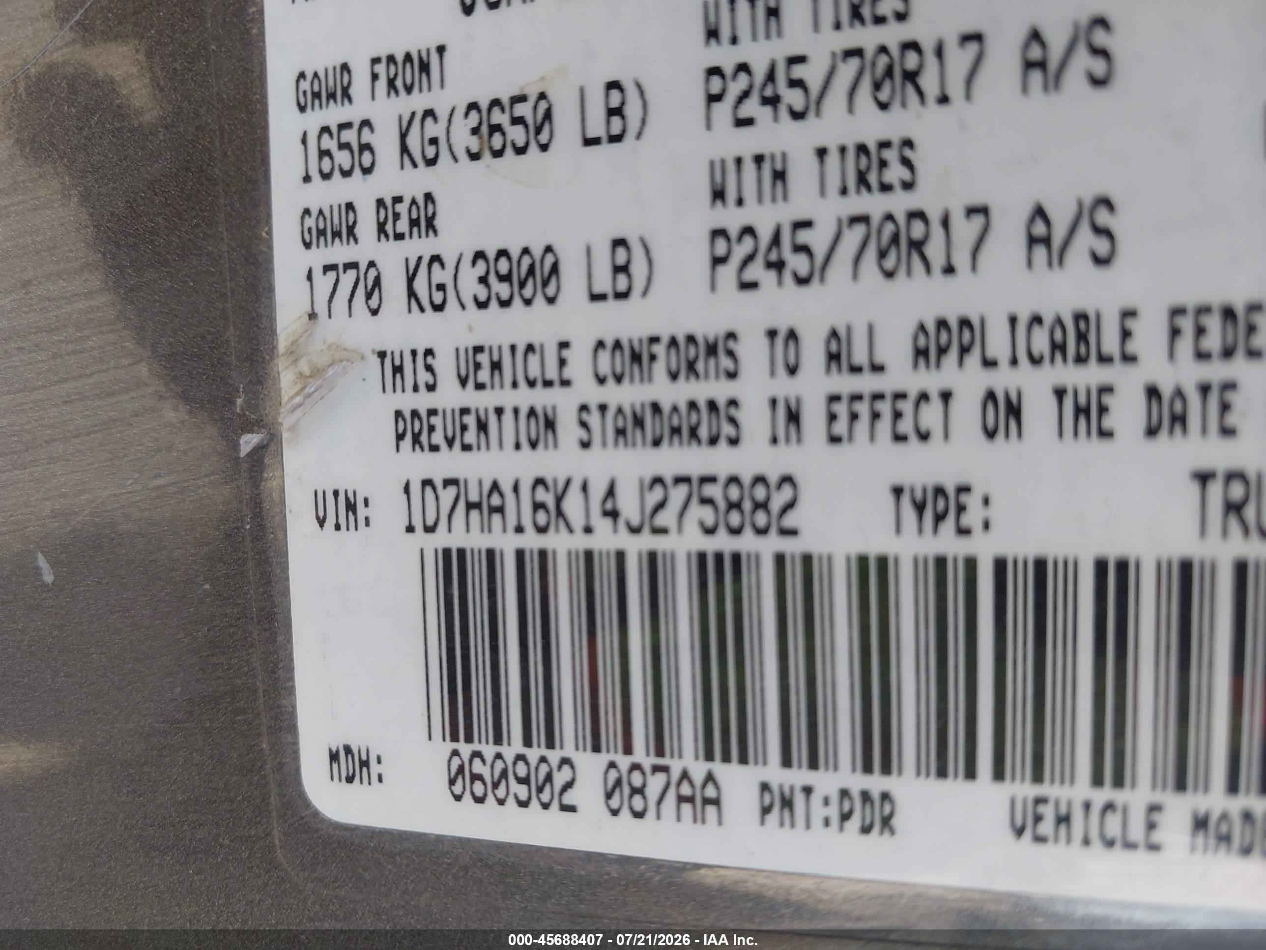 2004 Dodge Ram 1500 St Gray vin: 1D7HA16K14J275882