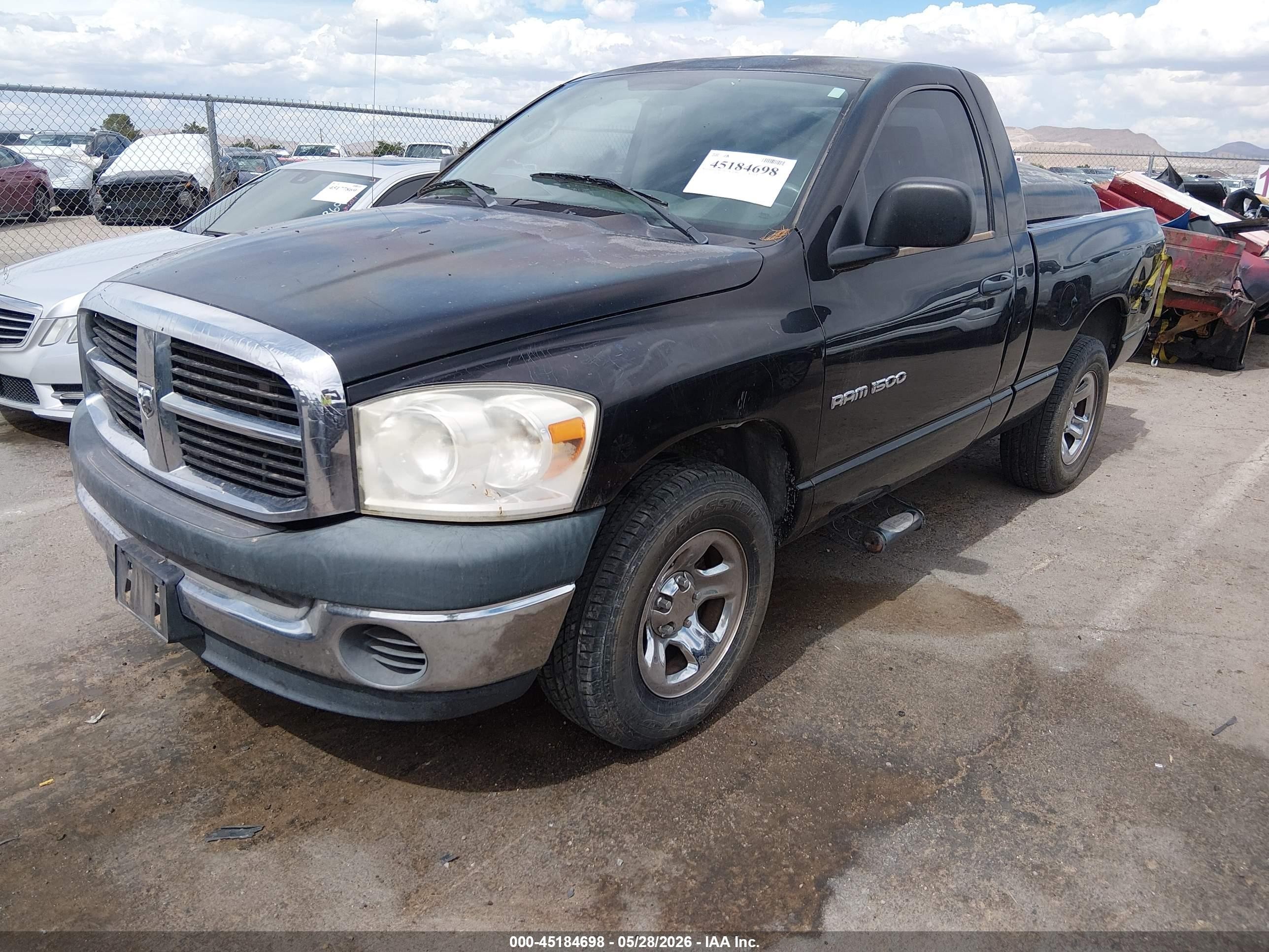 2007 Dodge Ram 1500 St Черный vin: 1D7HA16K17J642297