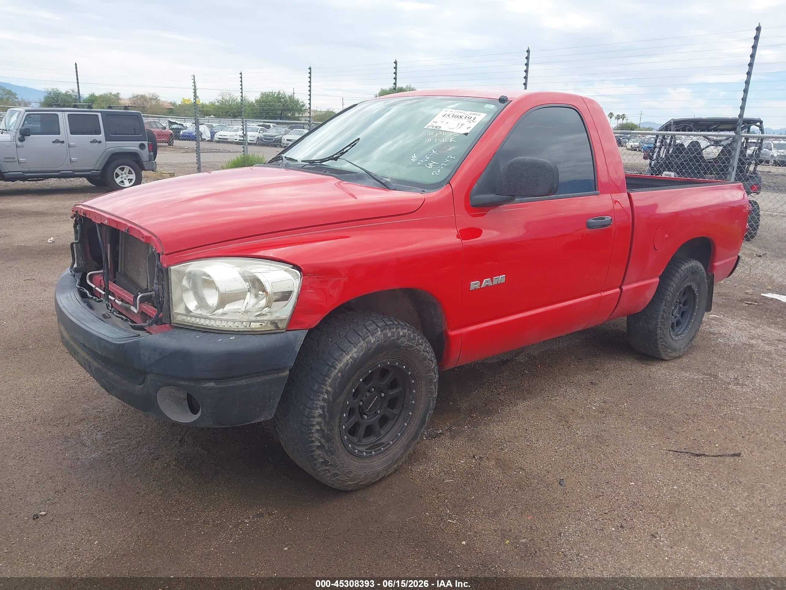 2008 Dodge Ram 1500 St/sxt Красный vin: 1D7HA16K18J202243
