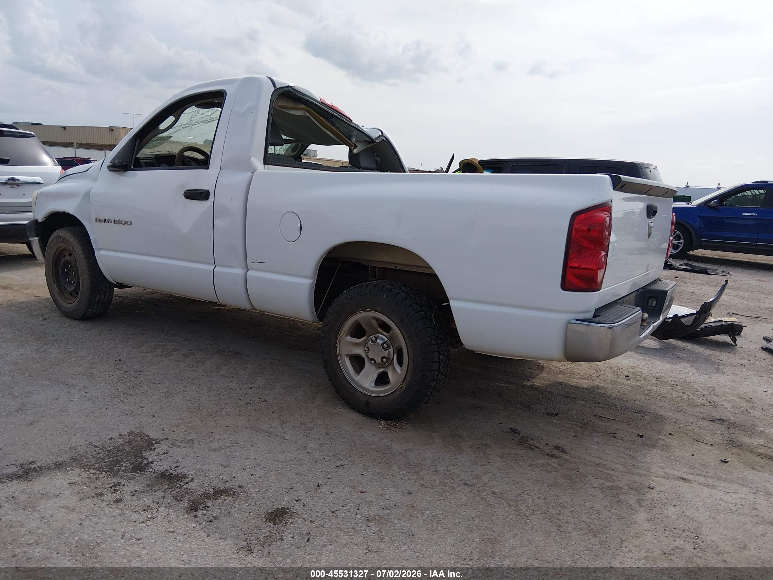 2007 Dodge Ram 1500 St White vin: 1D7HA16K27J513971
