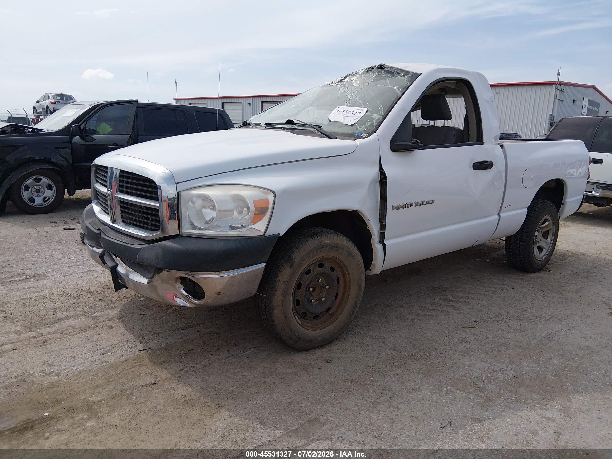 2007 Dodge Ram 1500 St White vin: 1D7HA16K27J513971