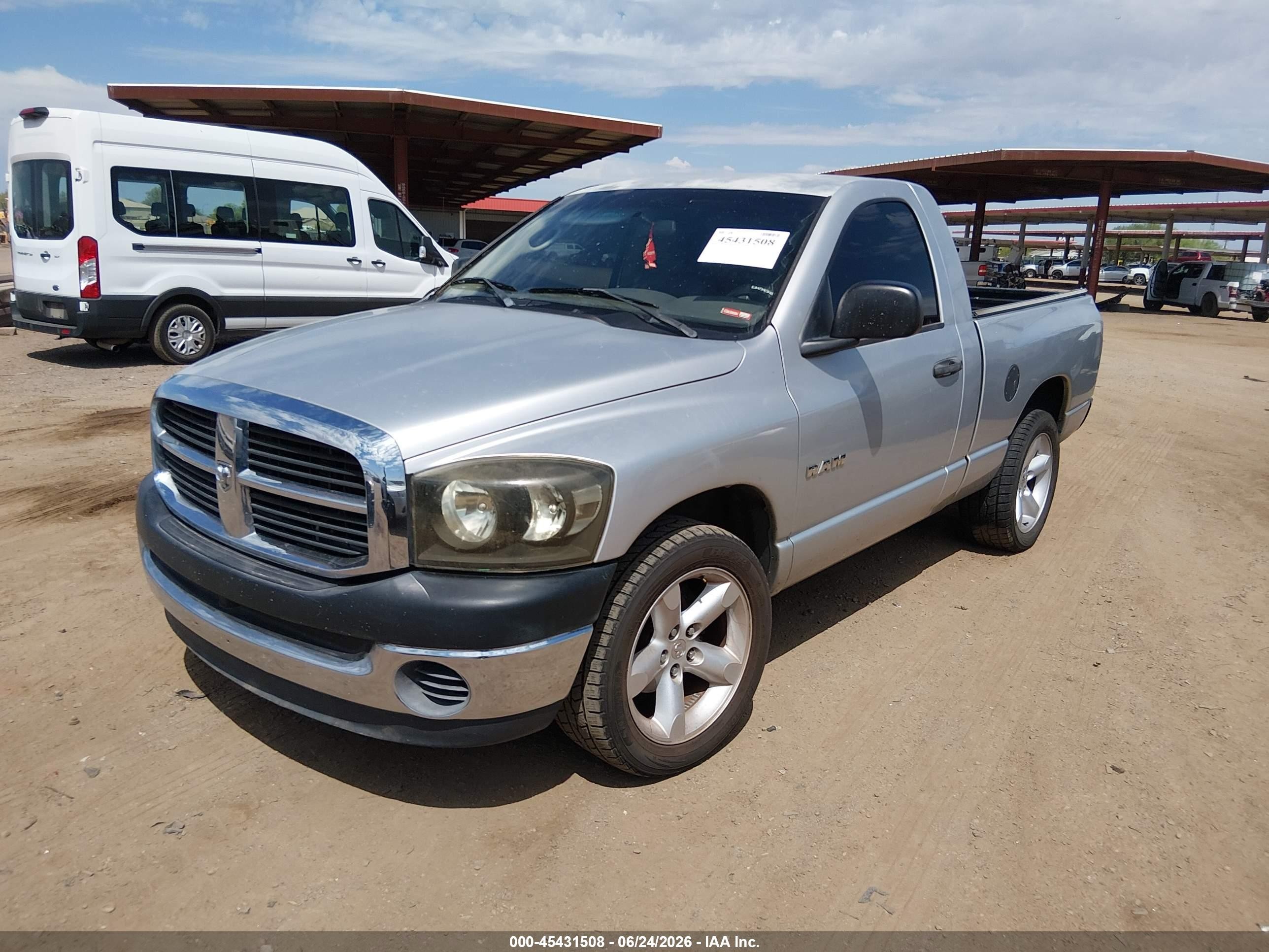 2008 Dodge Ram 1500 St/sxt Silver vin: 1D7HA16K38J110275
