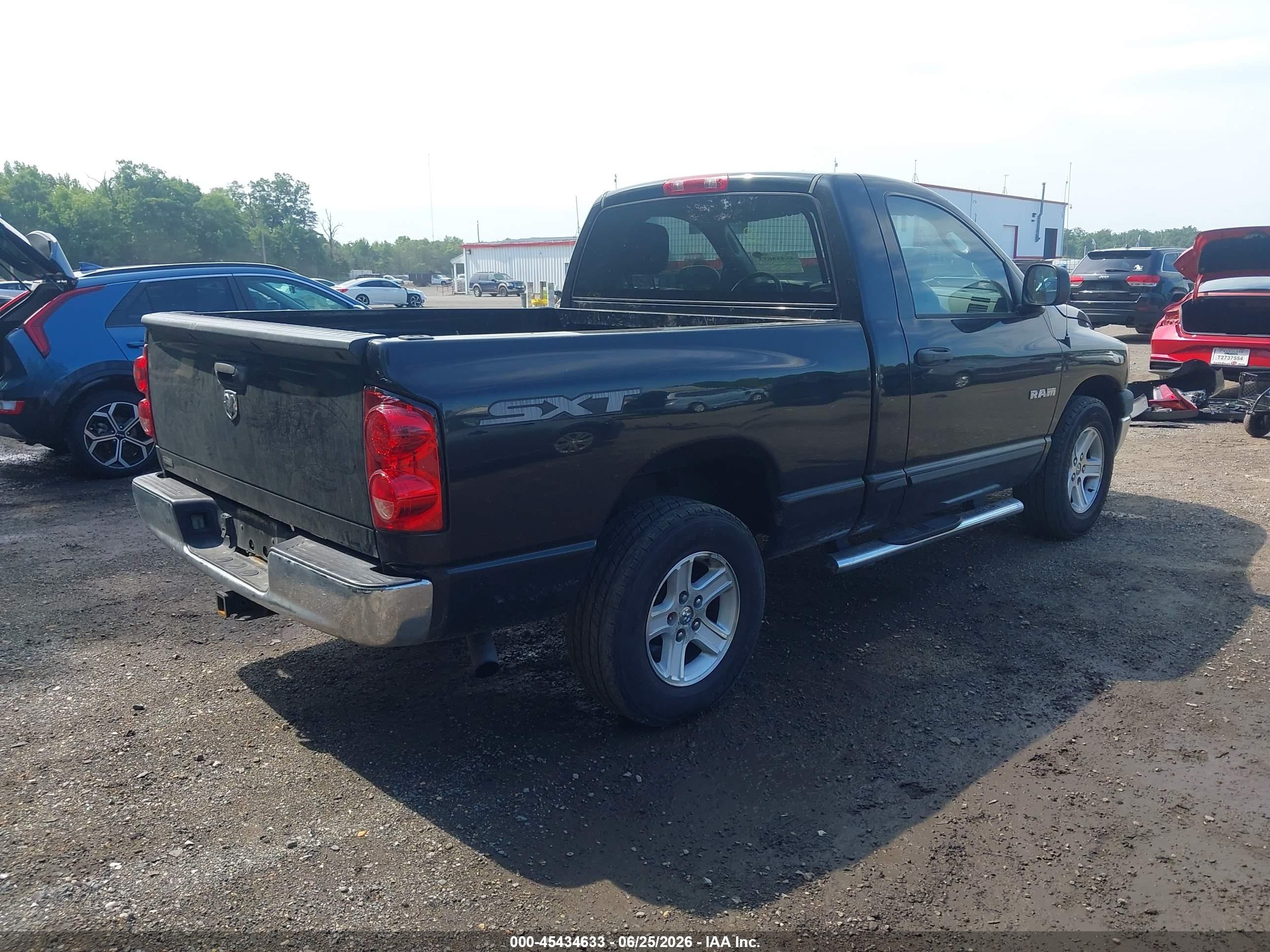 2008 Dodge Ram 1500 St/sxt Black vin: 1D7HA16K38J211168