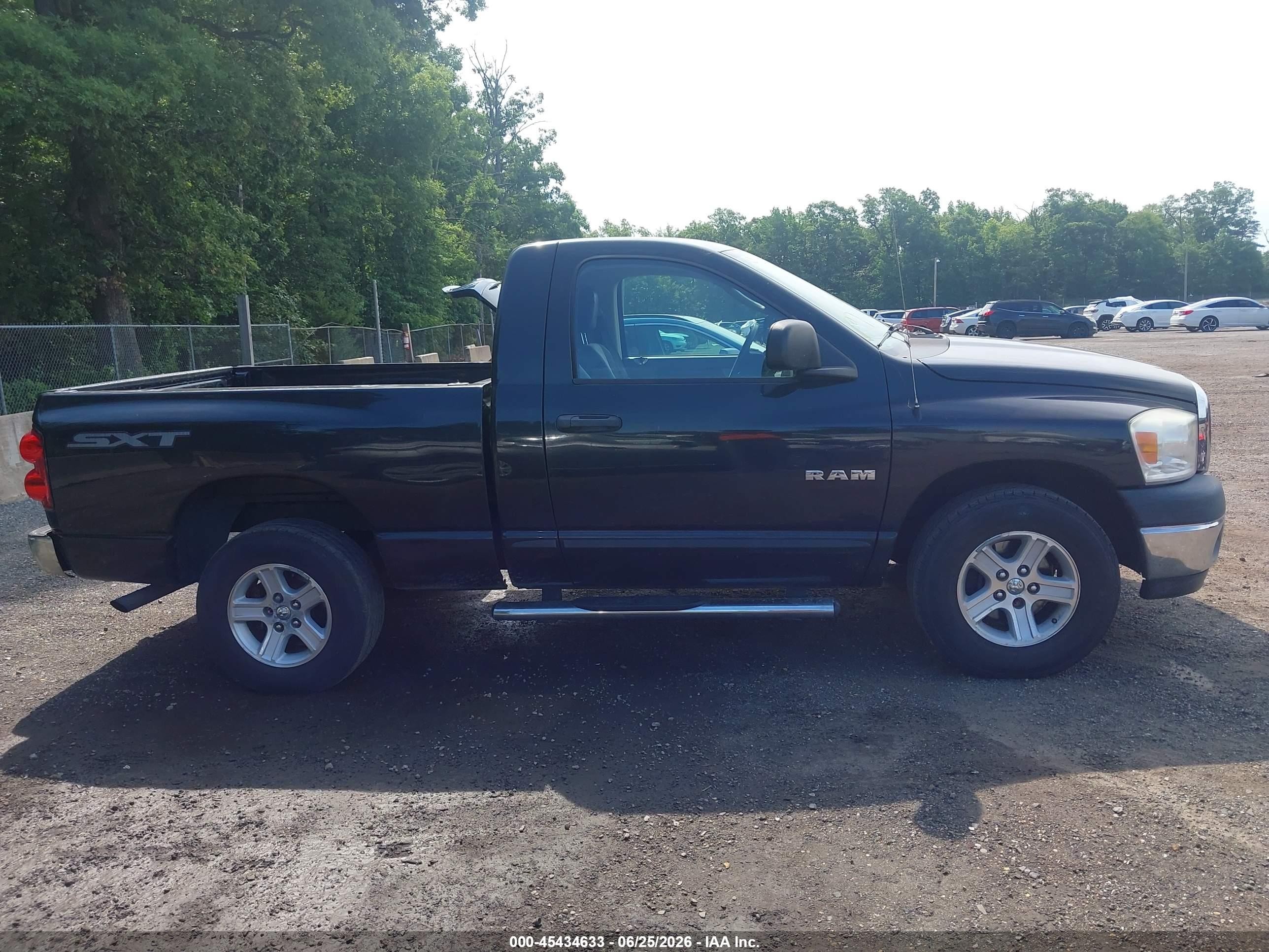 2008 Dodge Ram 1500 St/sxt Black vin: 1D7HA16K38J211168