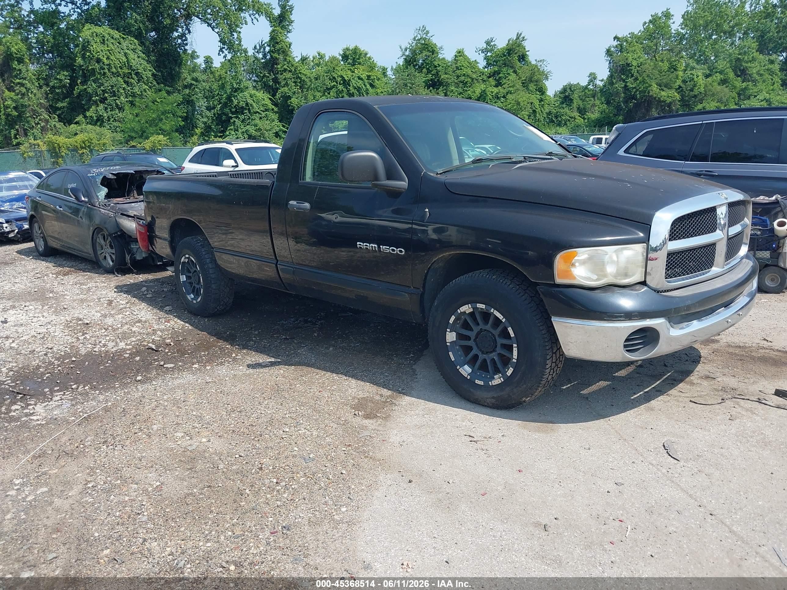 2005 Dodge Ram 1500 St Black vin: 1D7HA16K45J526850