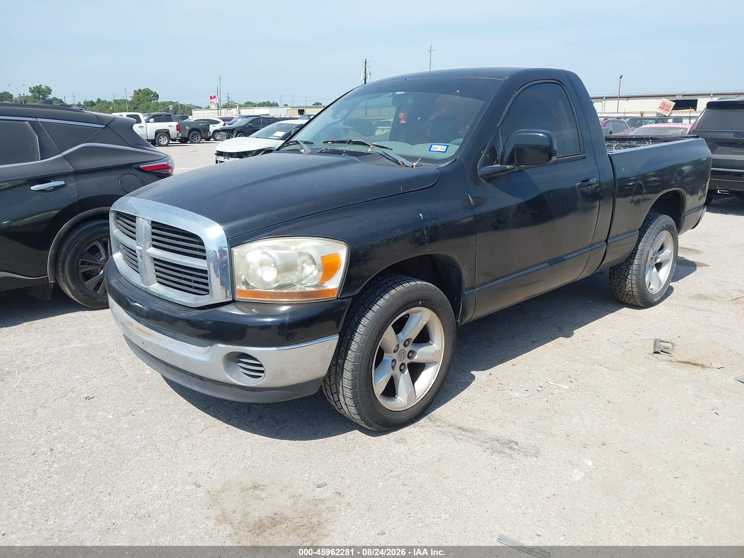 2006 Dodge Ram 1500 St Black vin: 1D7HA16K46J183443