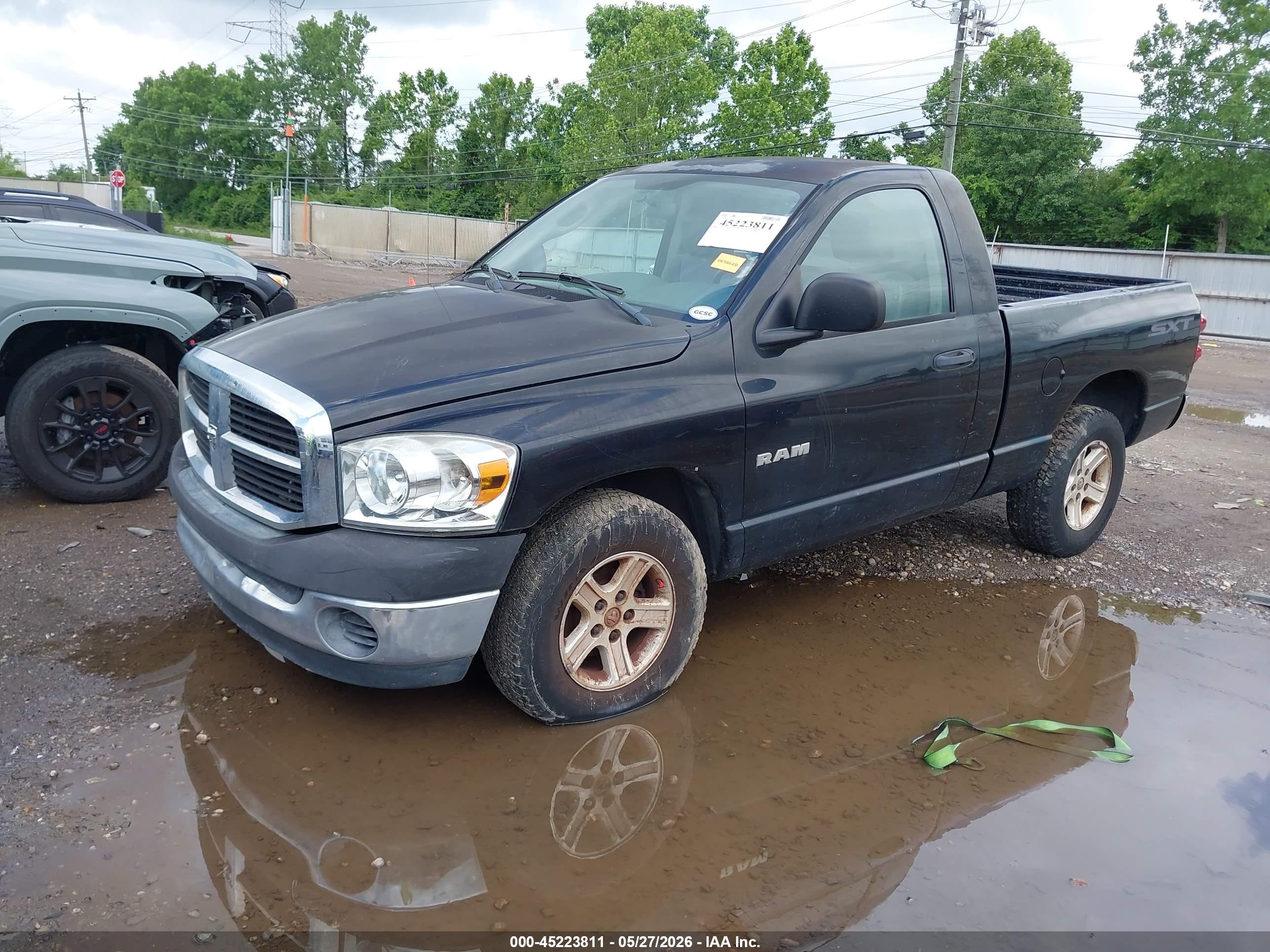 2008 Dodge Ram 1500 St/sxt Black vin: 1D7HA16K48J211180