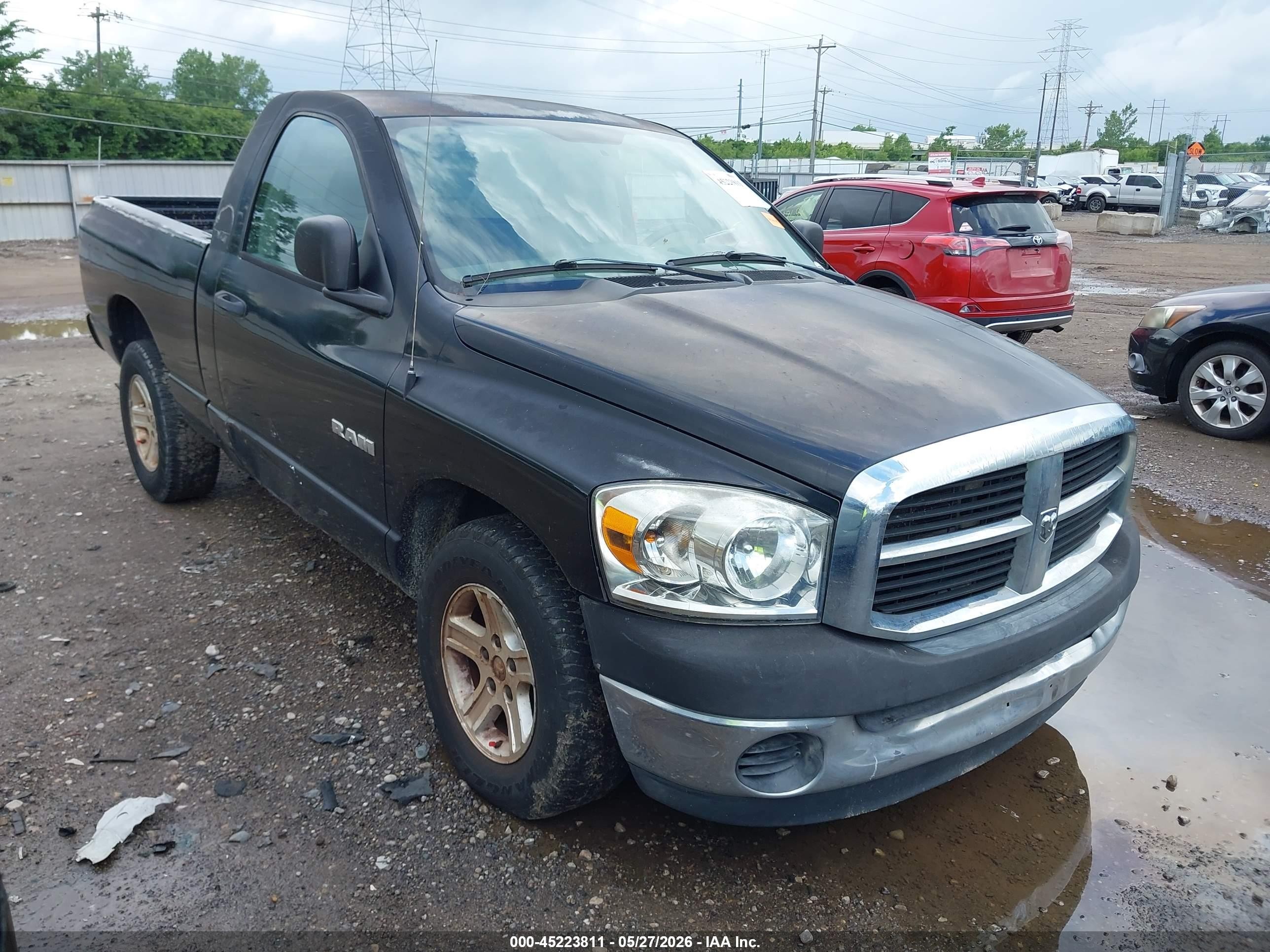 2008 Dodge Ram 1500 St/sxt Black vin: 1D7HA16K48J211180