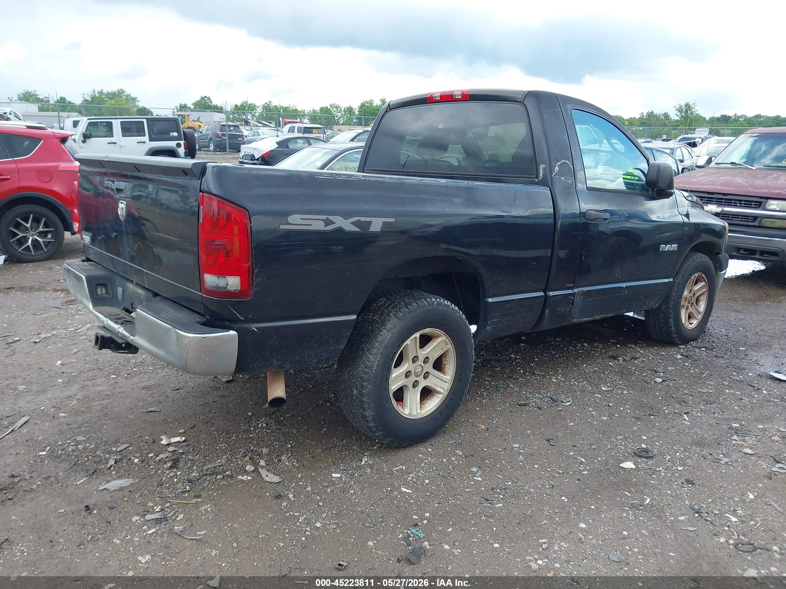 2008 Dodge Ram 1500 St/sxt Black vin: 1D7HA16K48J211180