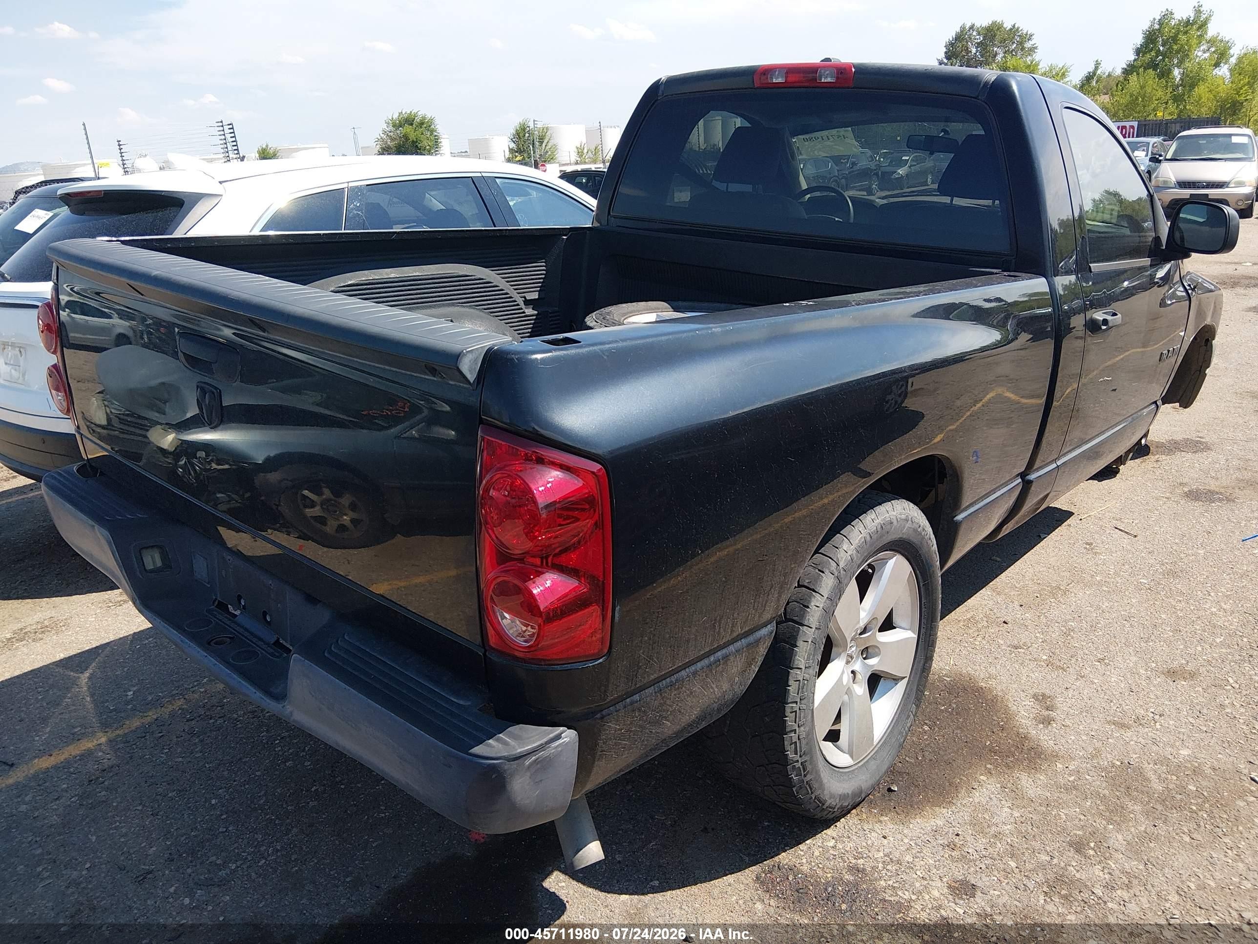 2008 Dodge Ram 1500 St/sxt Black vin: 1D7HA16K48J215343