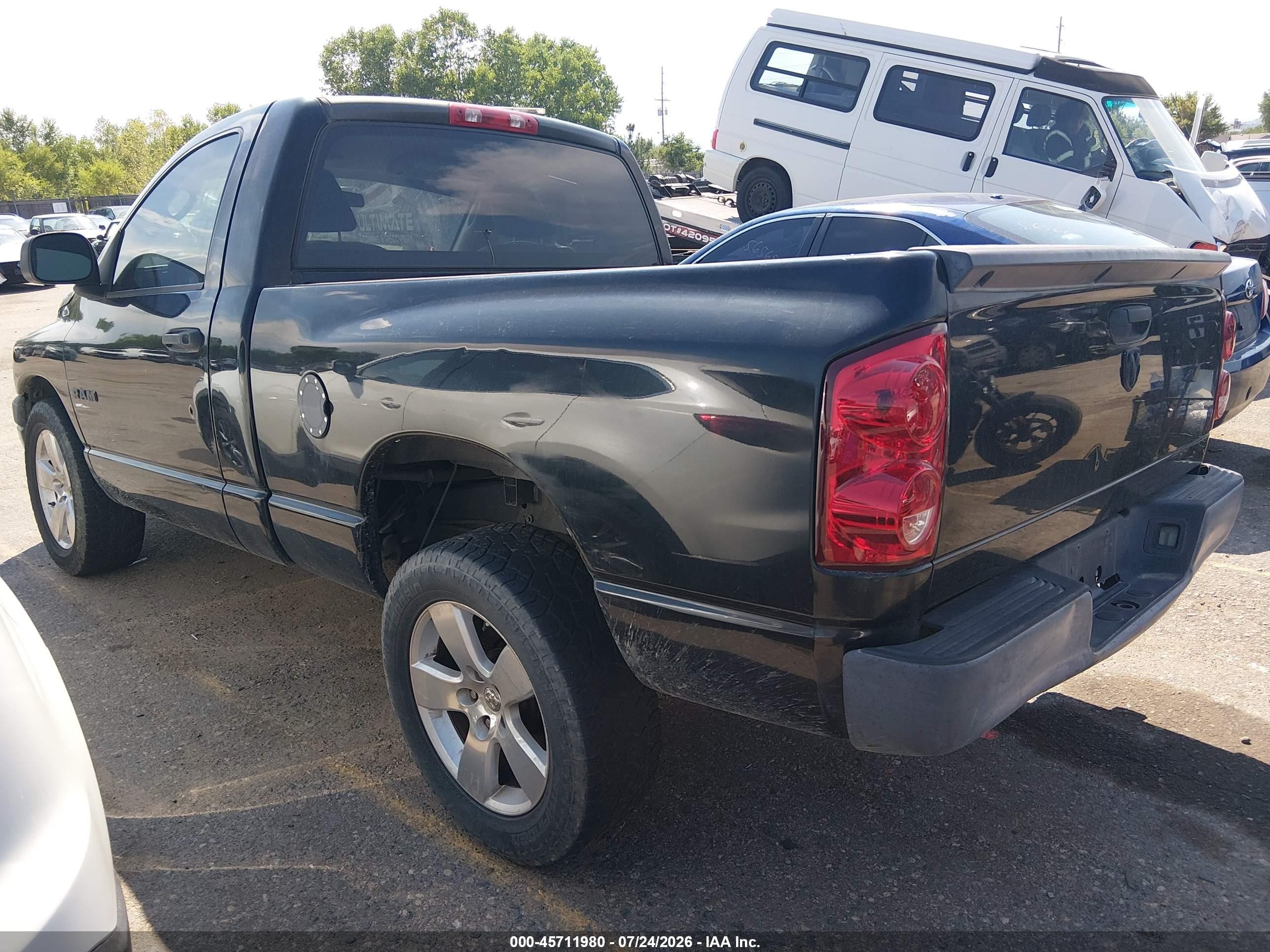 2008 Dodge Ram 1500 St/sxt Black vin: 1D7HA16K48J215343