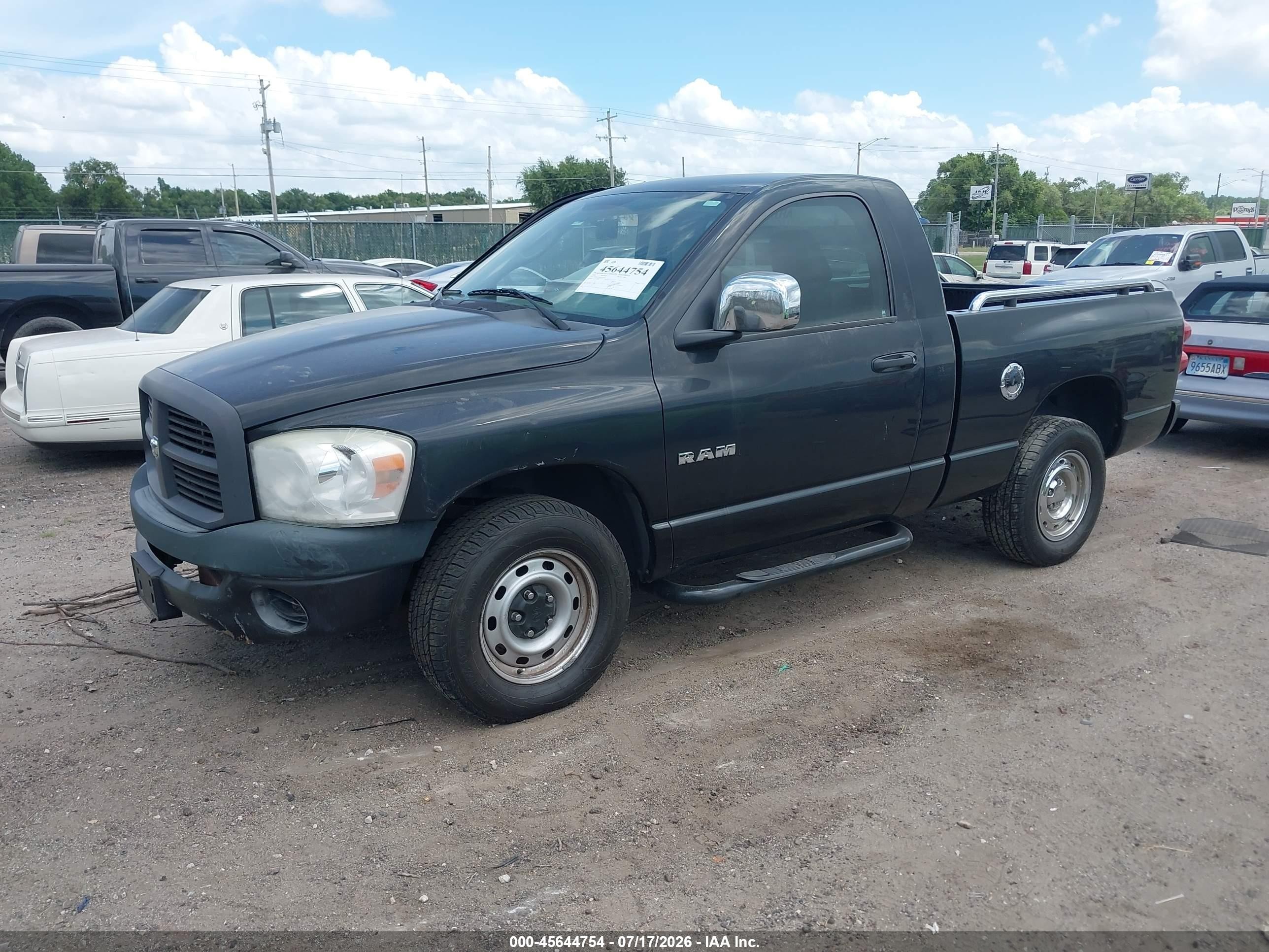 2008 Dodge Ram 1500 St/sxt Black vin: 1D7HA16K48J219392