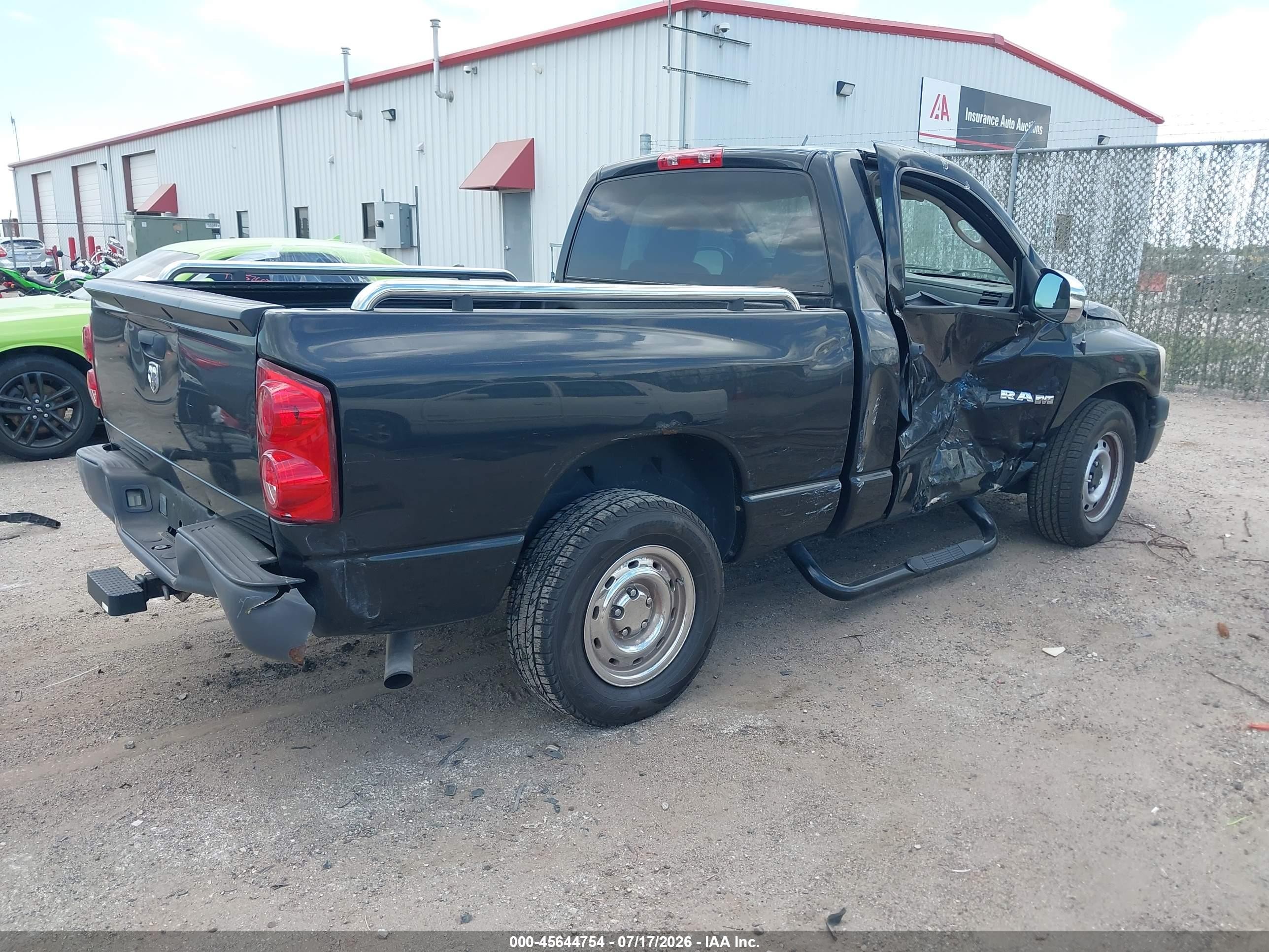 2008 Dodge Ram 1500 St/sxt Black vin: 1D7HA16K48J219392