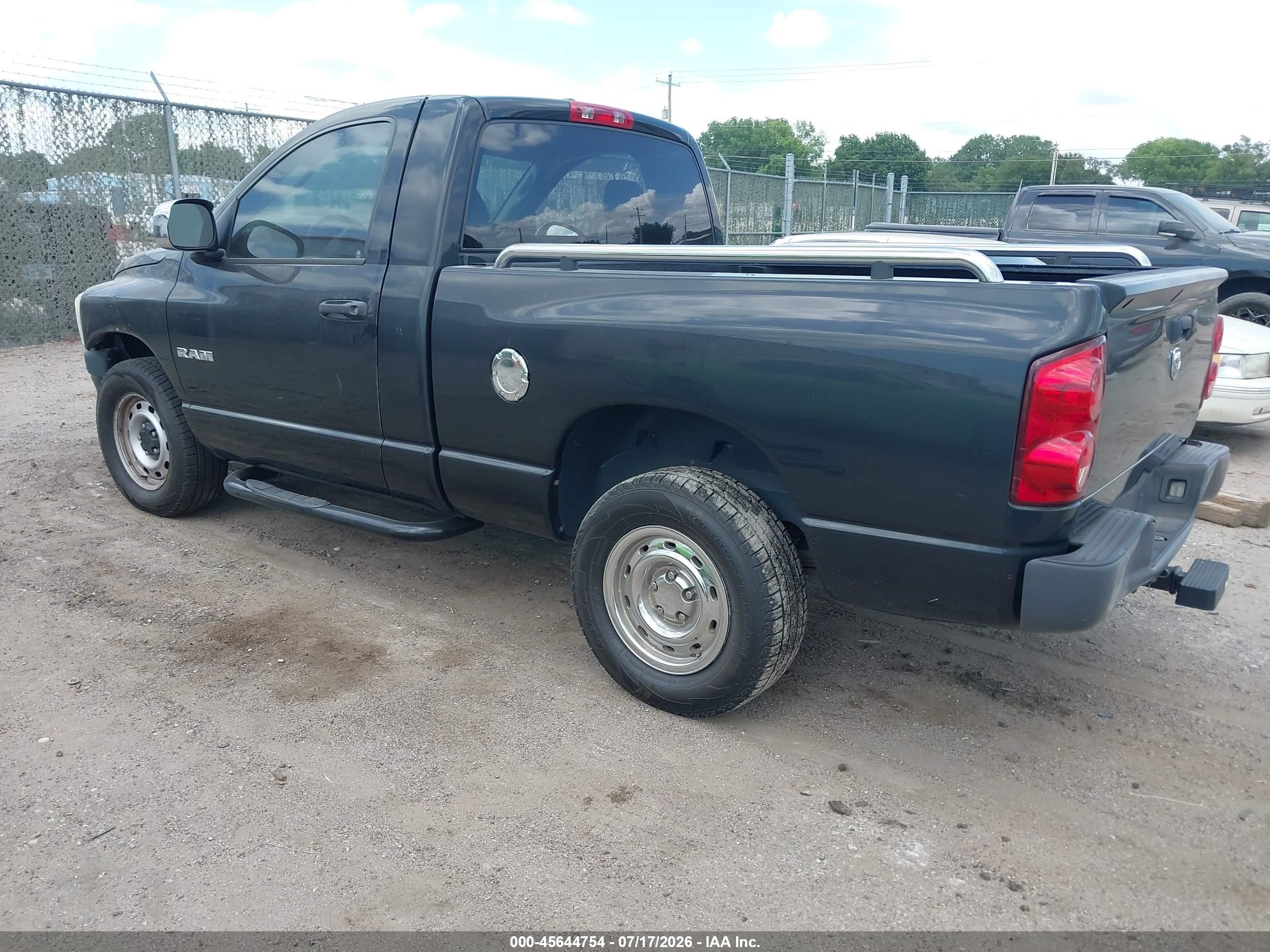 2008 Dodge Ram 1500 St/sxt Black vin: 1D7HA16K48J219392