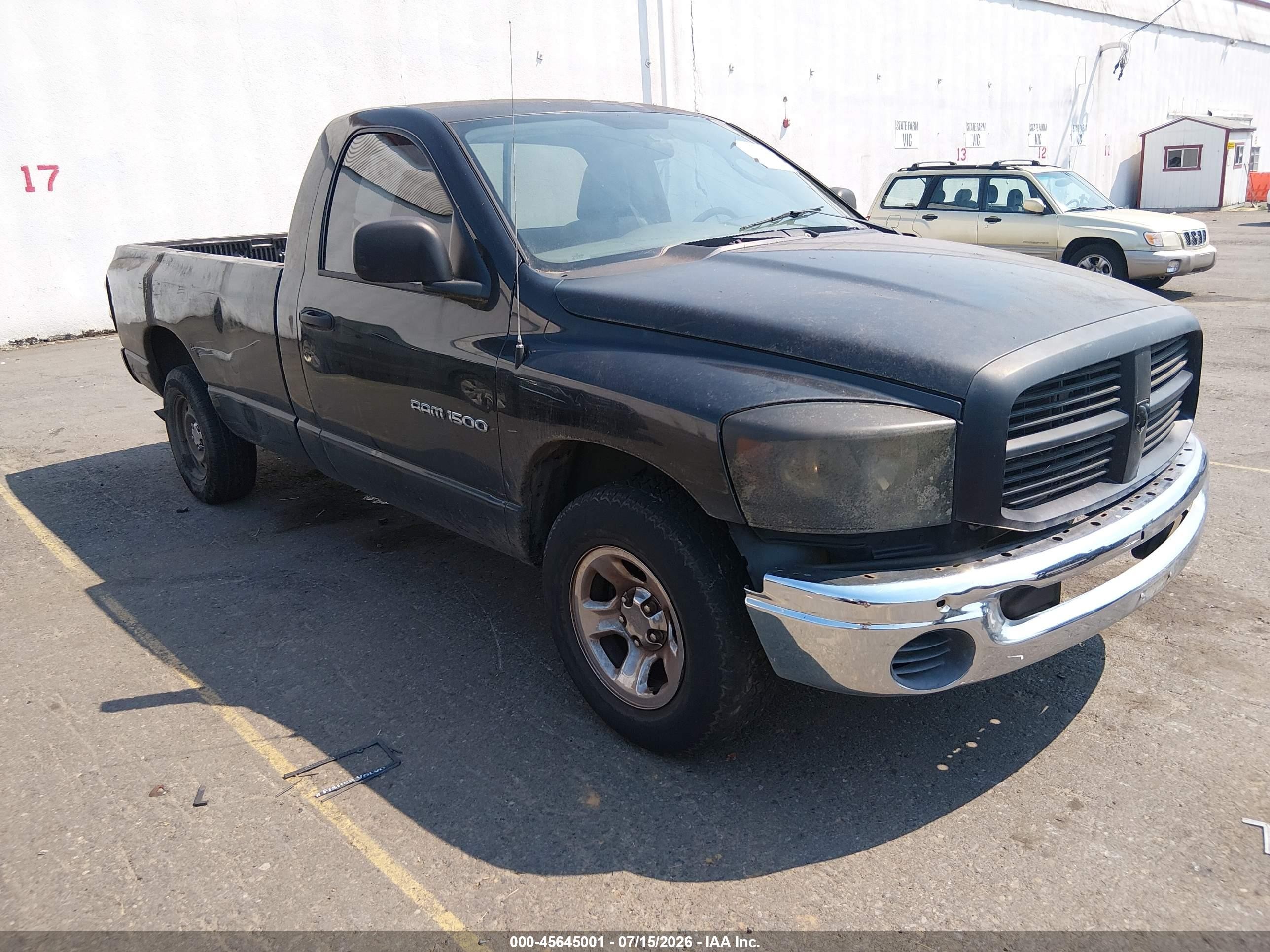 2007 Dodge Ram 1500 St Black vin: 1D7HA16K57J616172