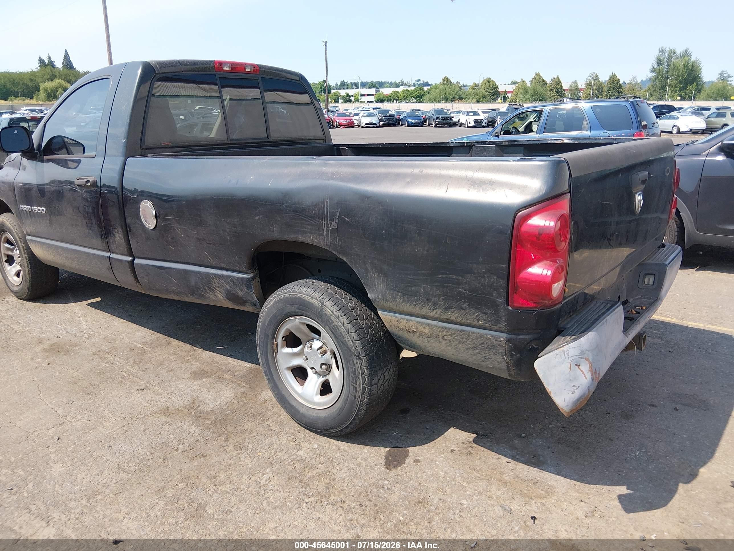 2007 Dodge Ram 1500 St Black vin: 1D7HA16K57J616172