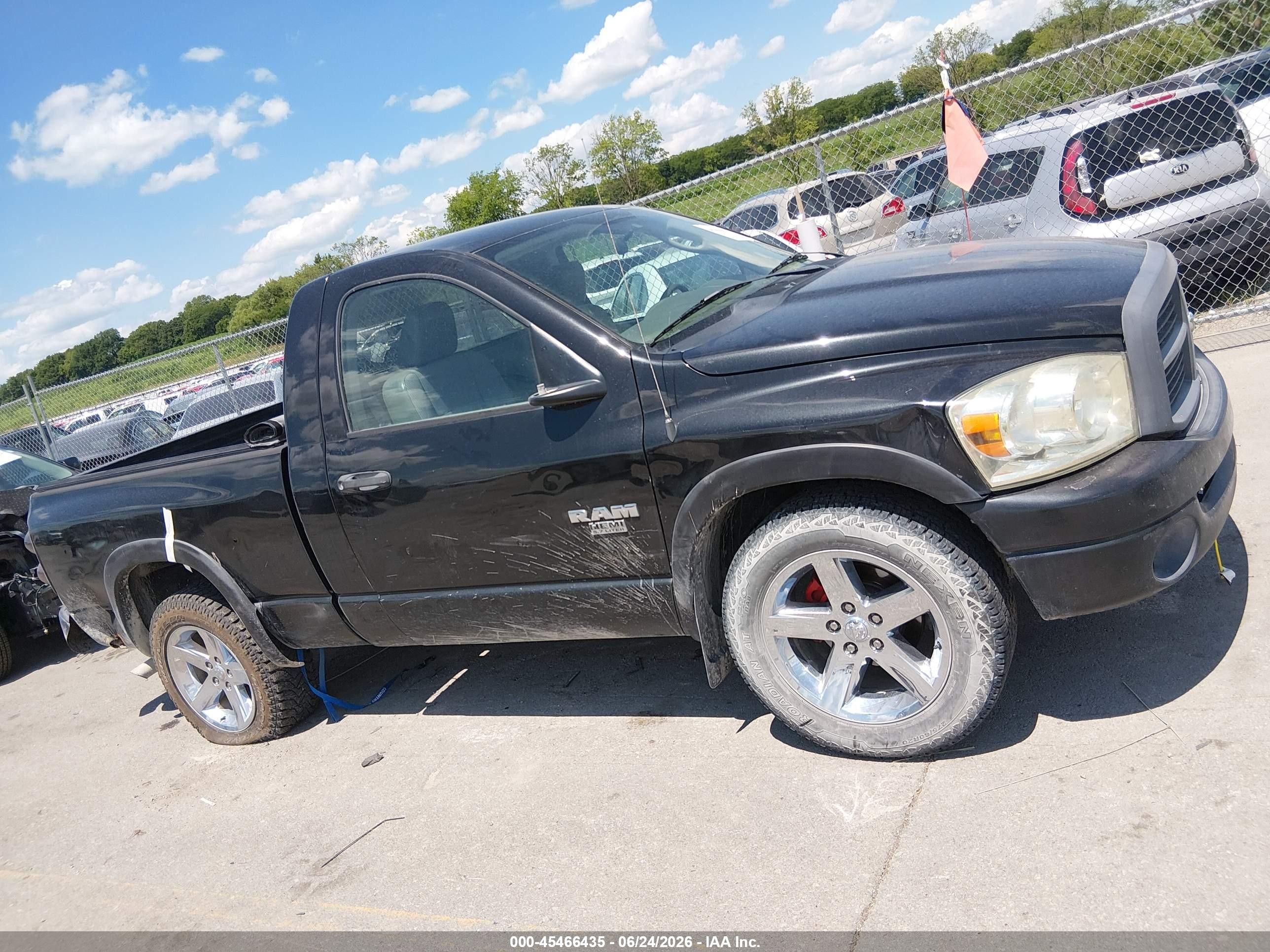 2008 Dodge Ram 1500 St/sxt Black vin: 1D7HA16K58J198410