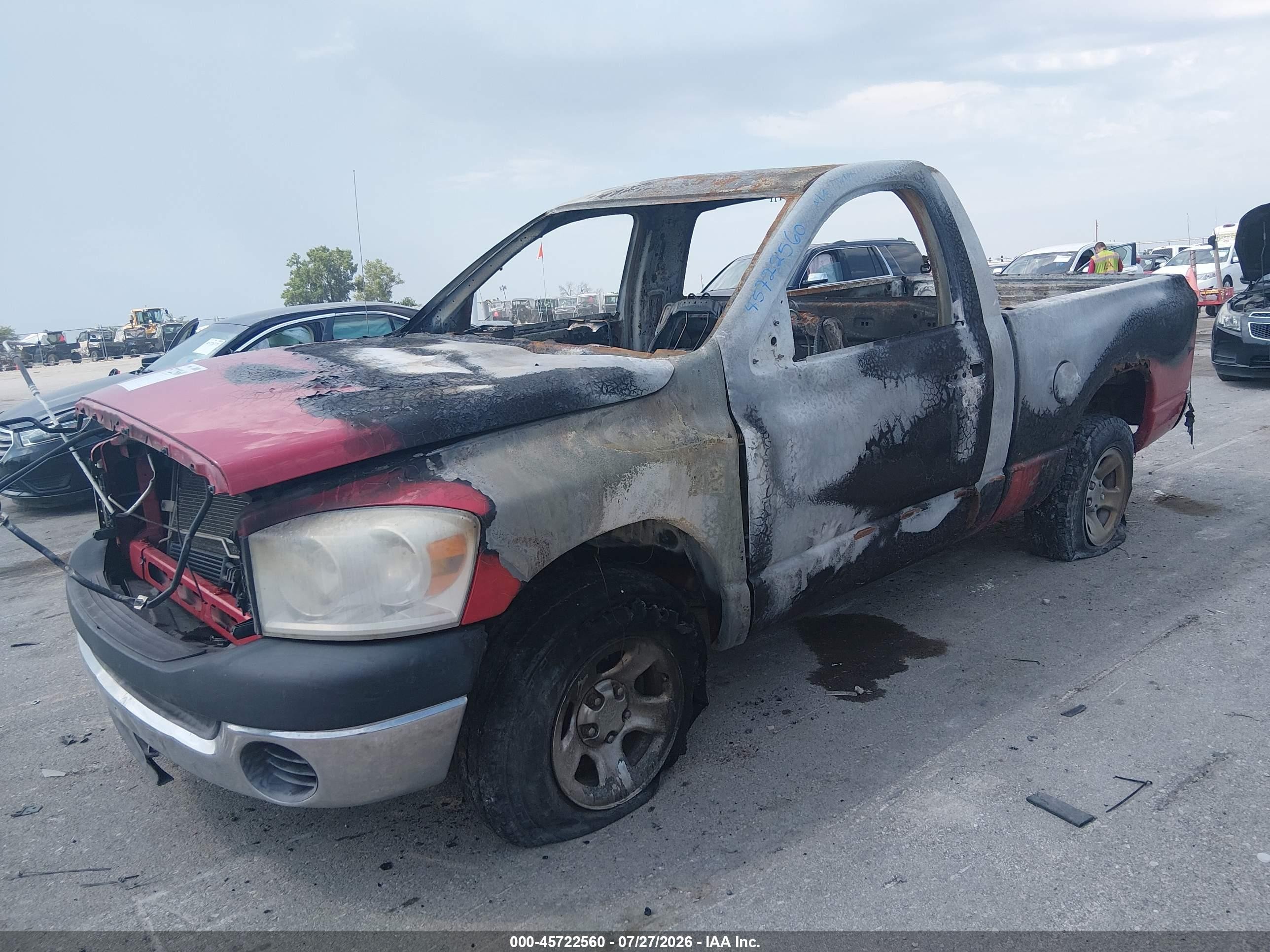2007 Dodge Ram 1500 St Красный vin: 1D7HA16K67J585174