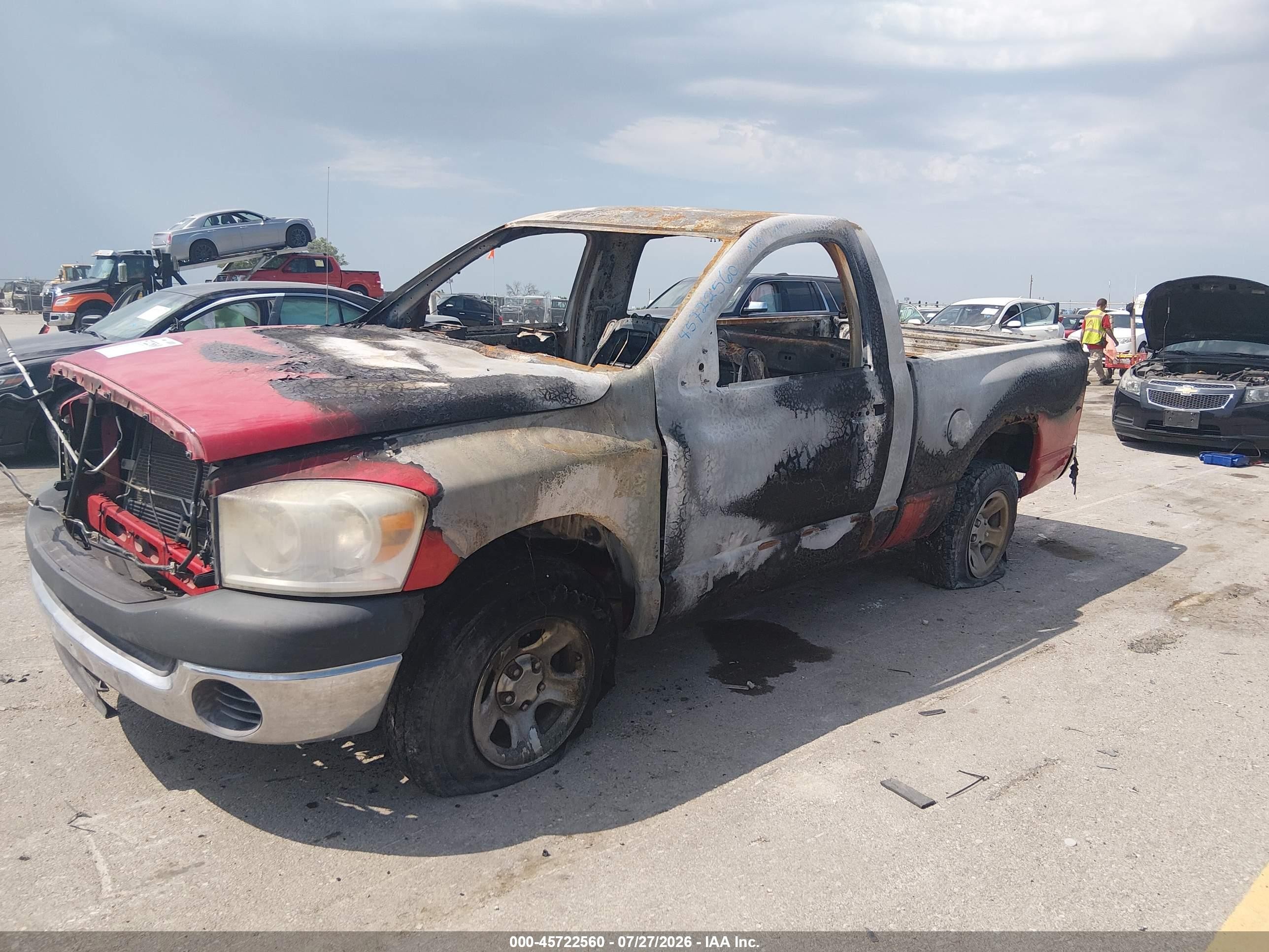 2007 Dodge Ram 1500 St Красный vin: 1D7HA16K67J585174