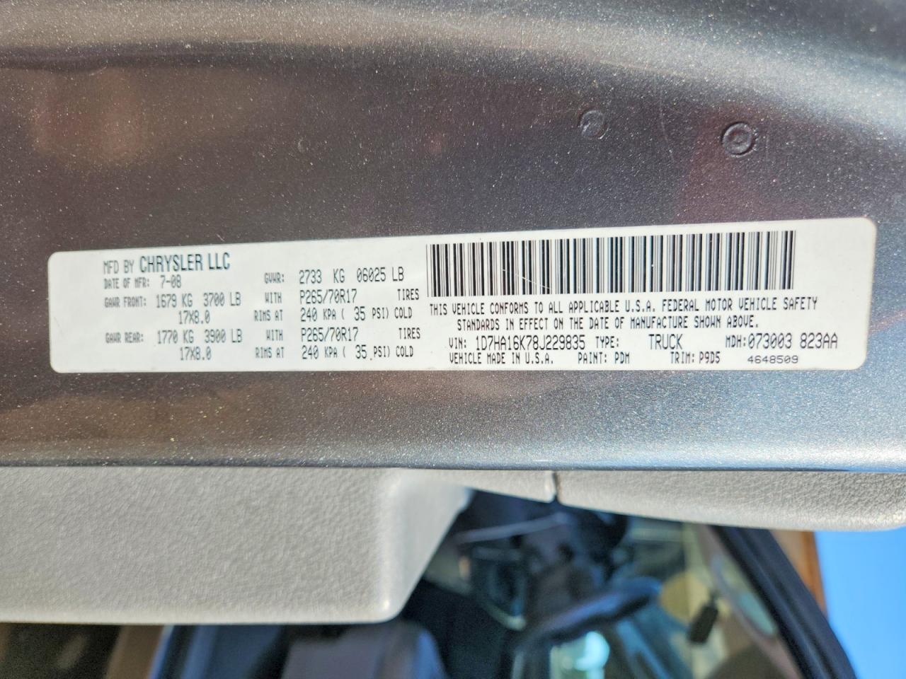 2008 Dodge Ram 1500 St Gray vin: 1D7HA16K78J229835