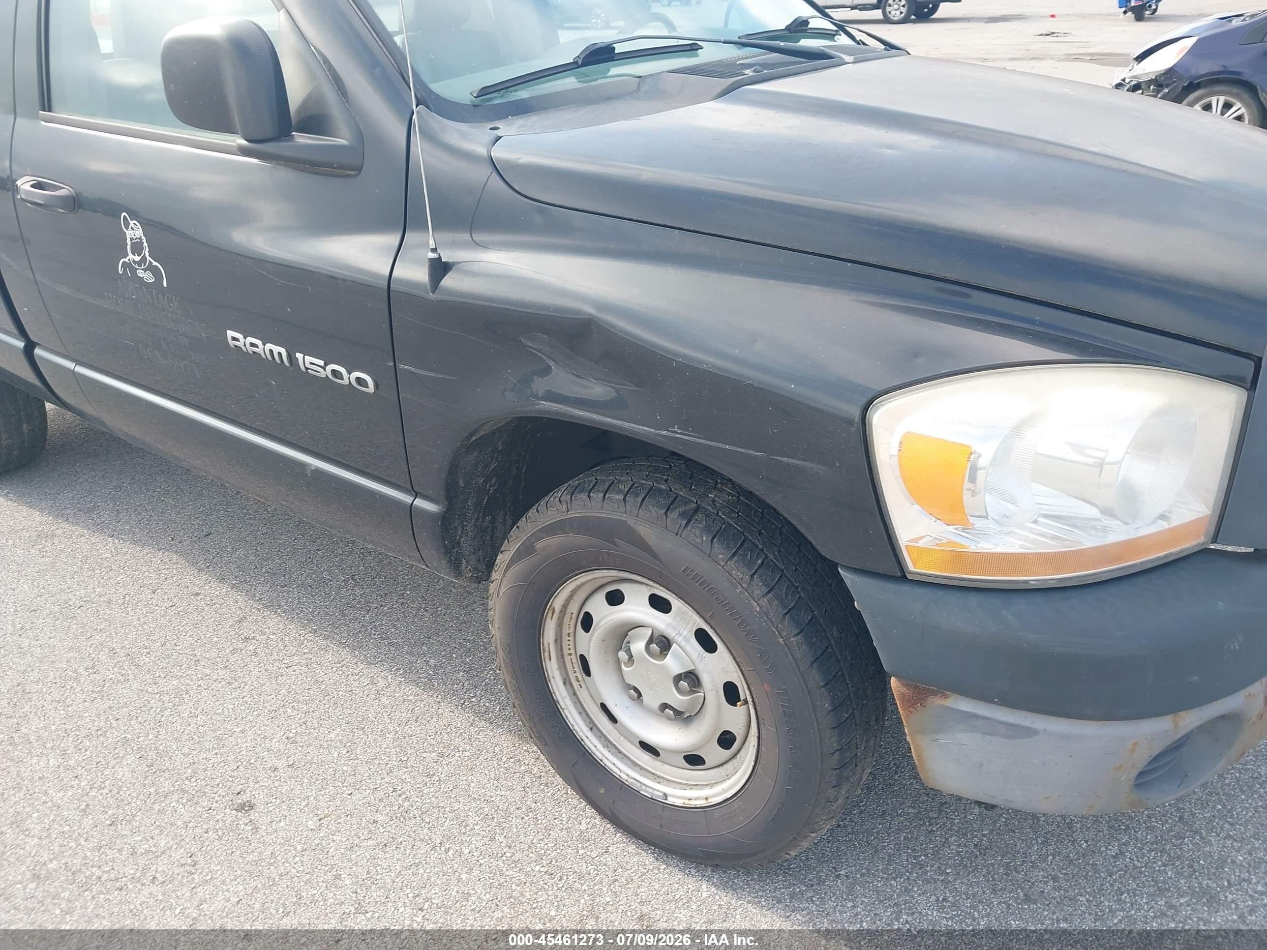 2006 Dodge Ram 1500 St Black vin: 1D7HA16KX6J183480
