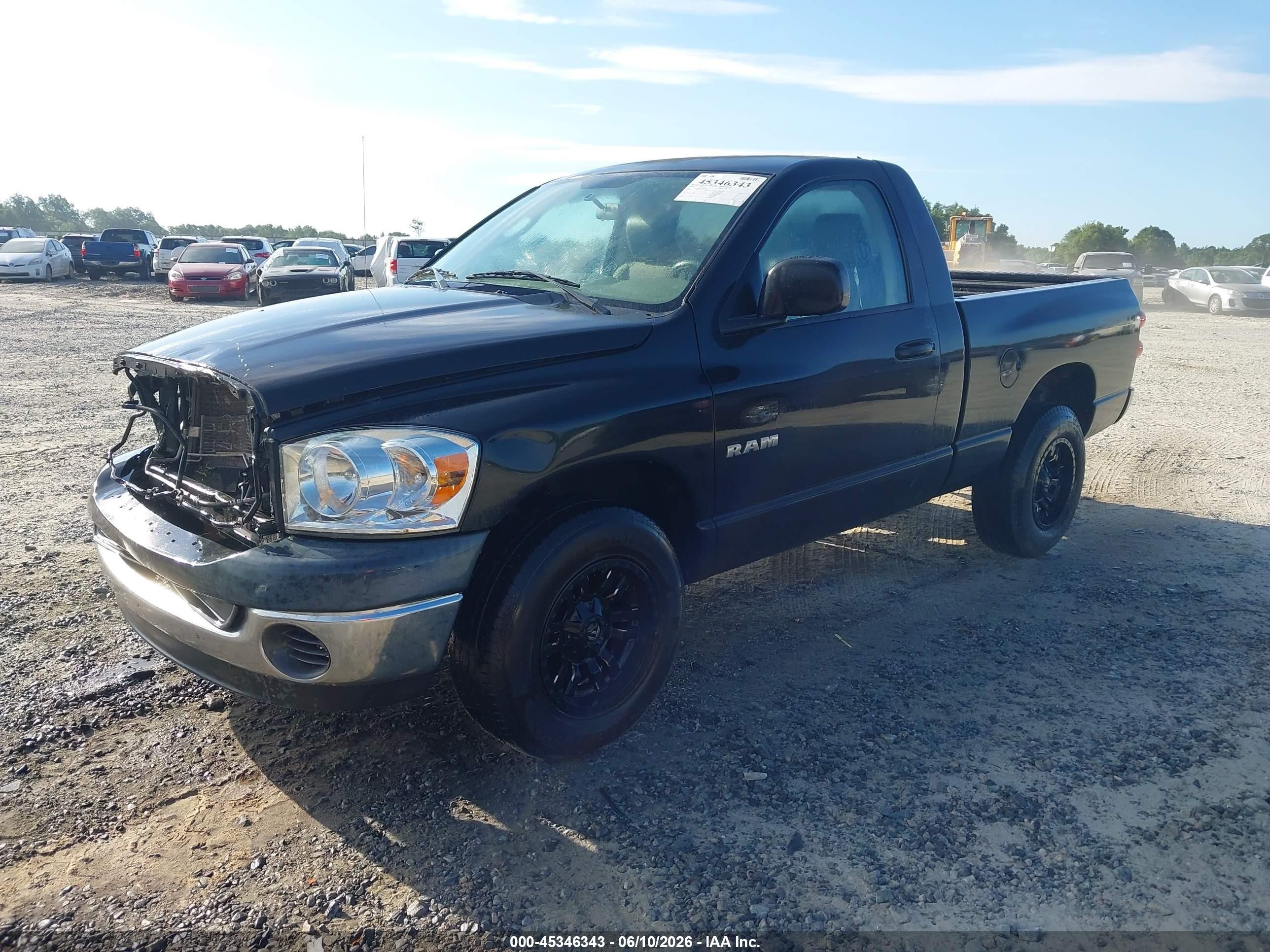 2008 Dodge Ram 1500 St/sxt Black vin: 1D7HA16KX8J112279