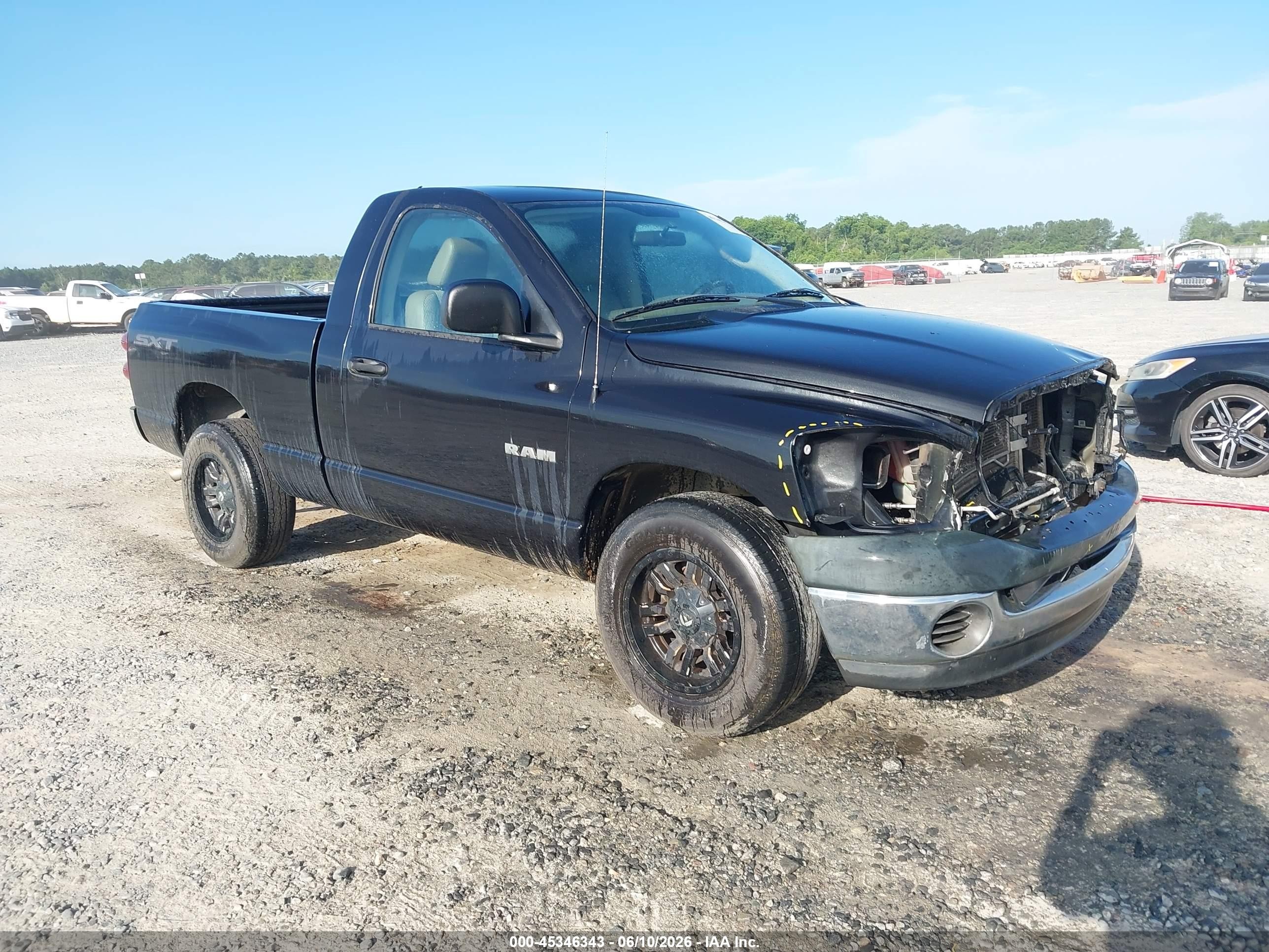 2008 Dodge Ram 1500 St/sxt Черный vin: 1D7HA16KX8J112279