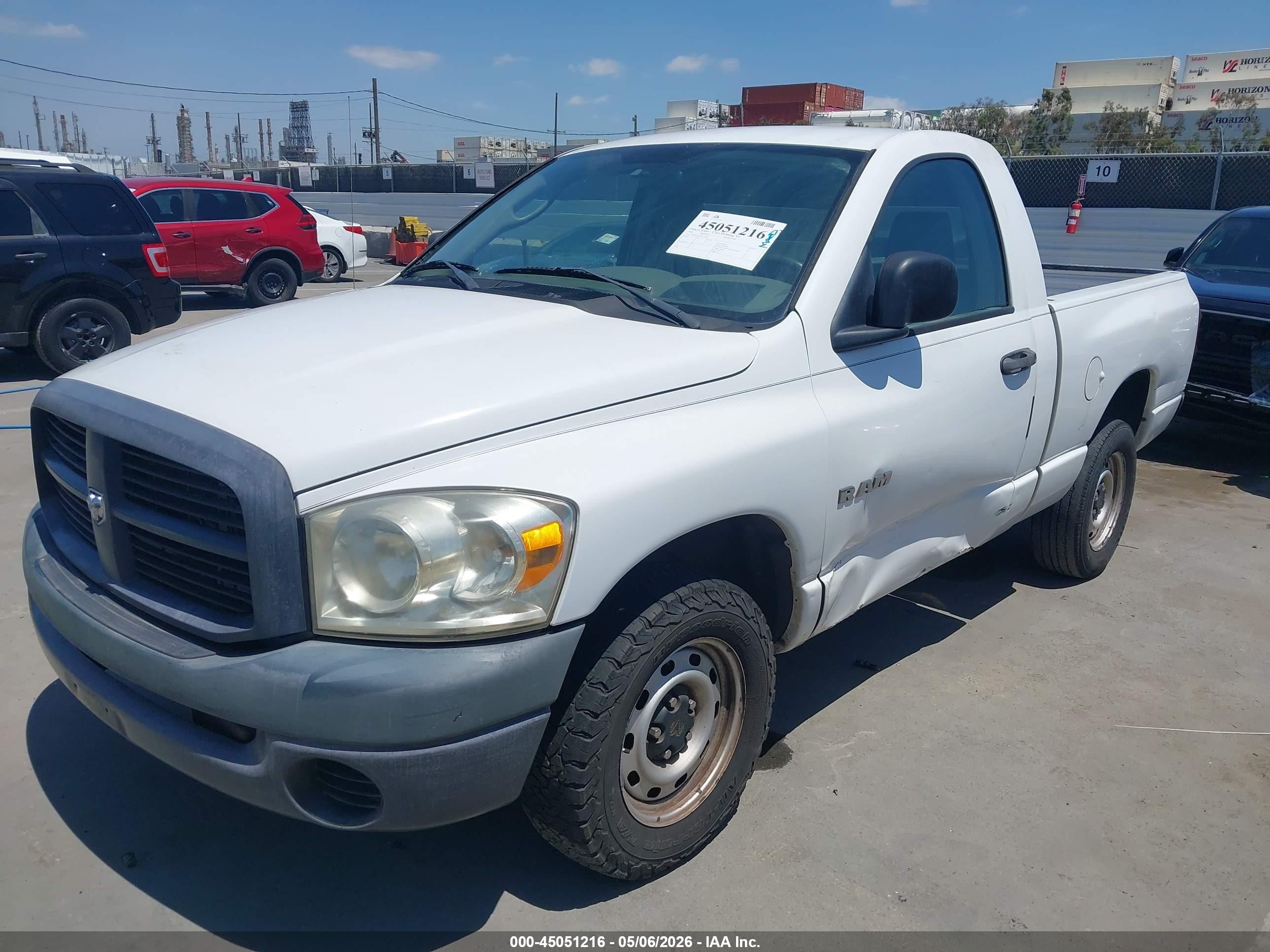 2008 Dodge Ram 1500 St/sxt White vin: 1D7HA16KX8J134508