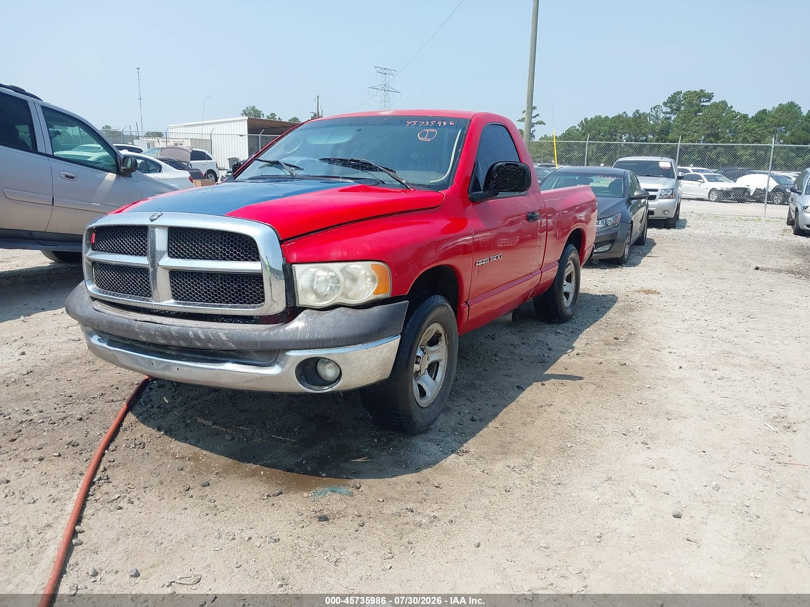 2002 Dodge Ram 1500 St Red vin: 1D7HA16N92J236707
