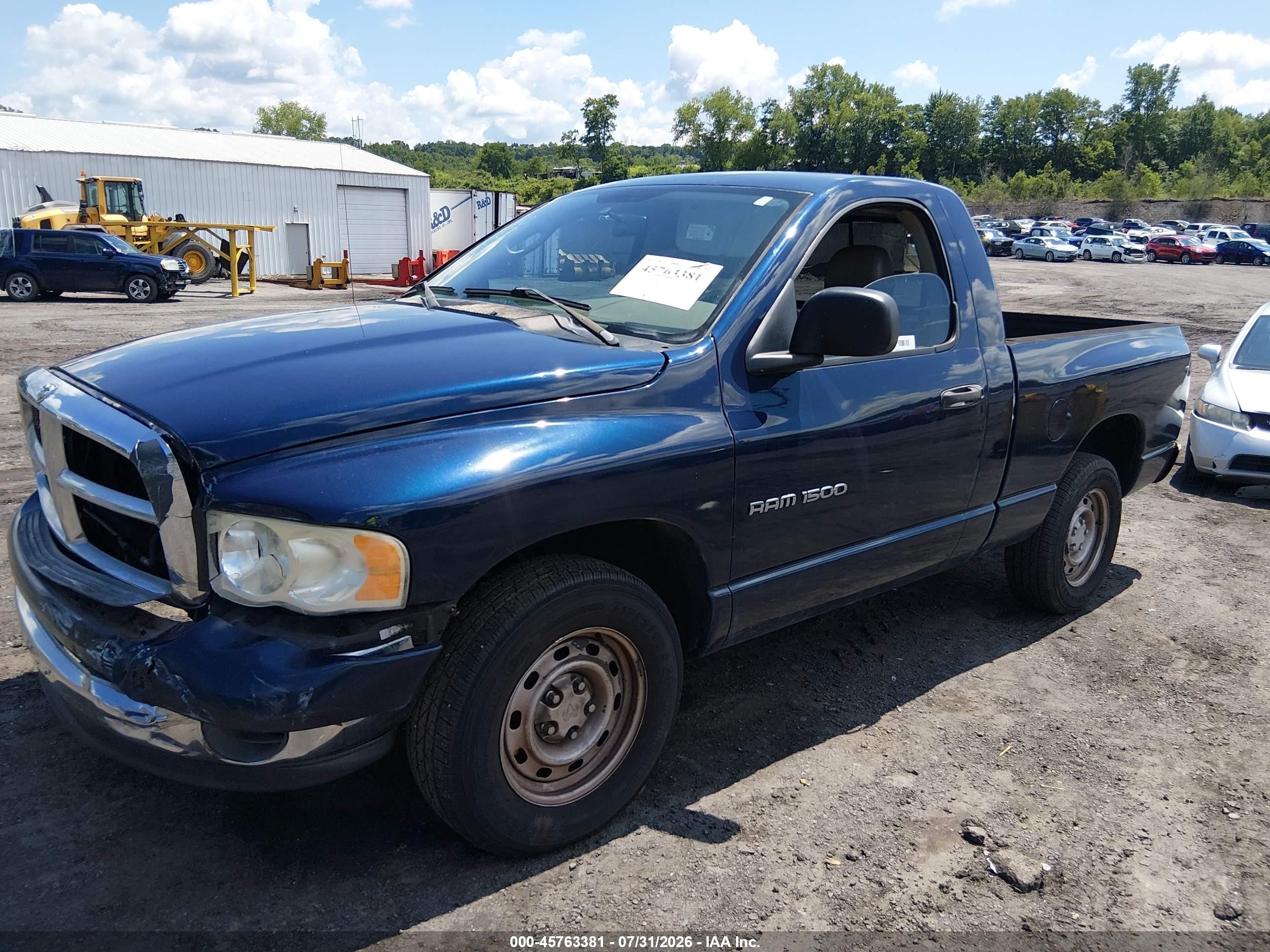 2005 Dodge Ram 1500 St Синий vin: 1D7HA16N95J642622