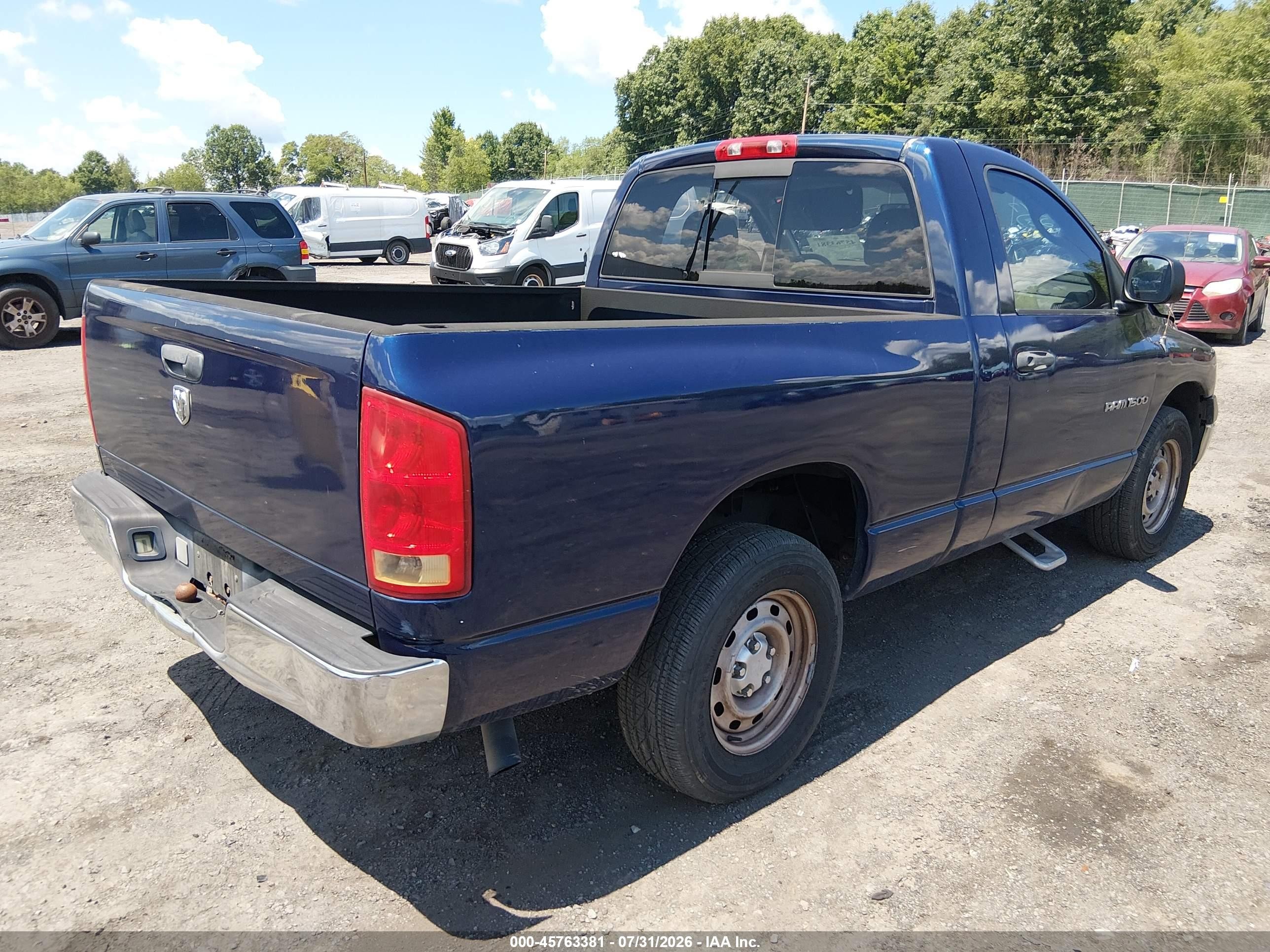 2005 Dodge Ram 1500 St Синий vin: 1D7HA16N95J642622