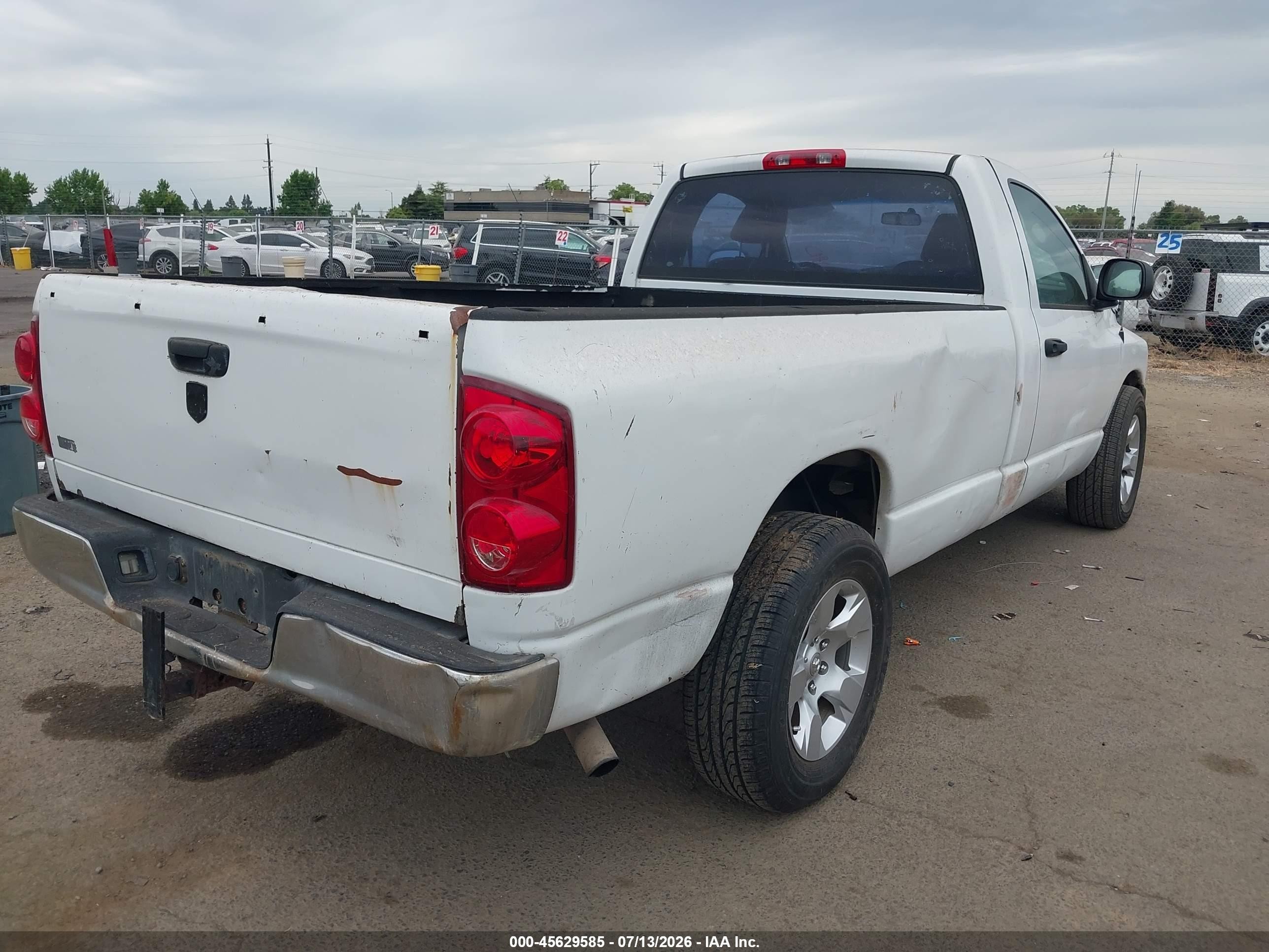 2007 Dodge Ram 1500 St White vin: 1D7HA16P67J585557