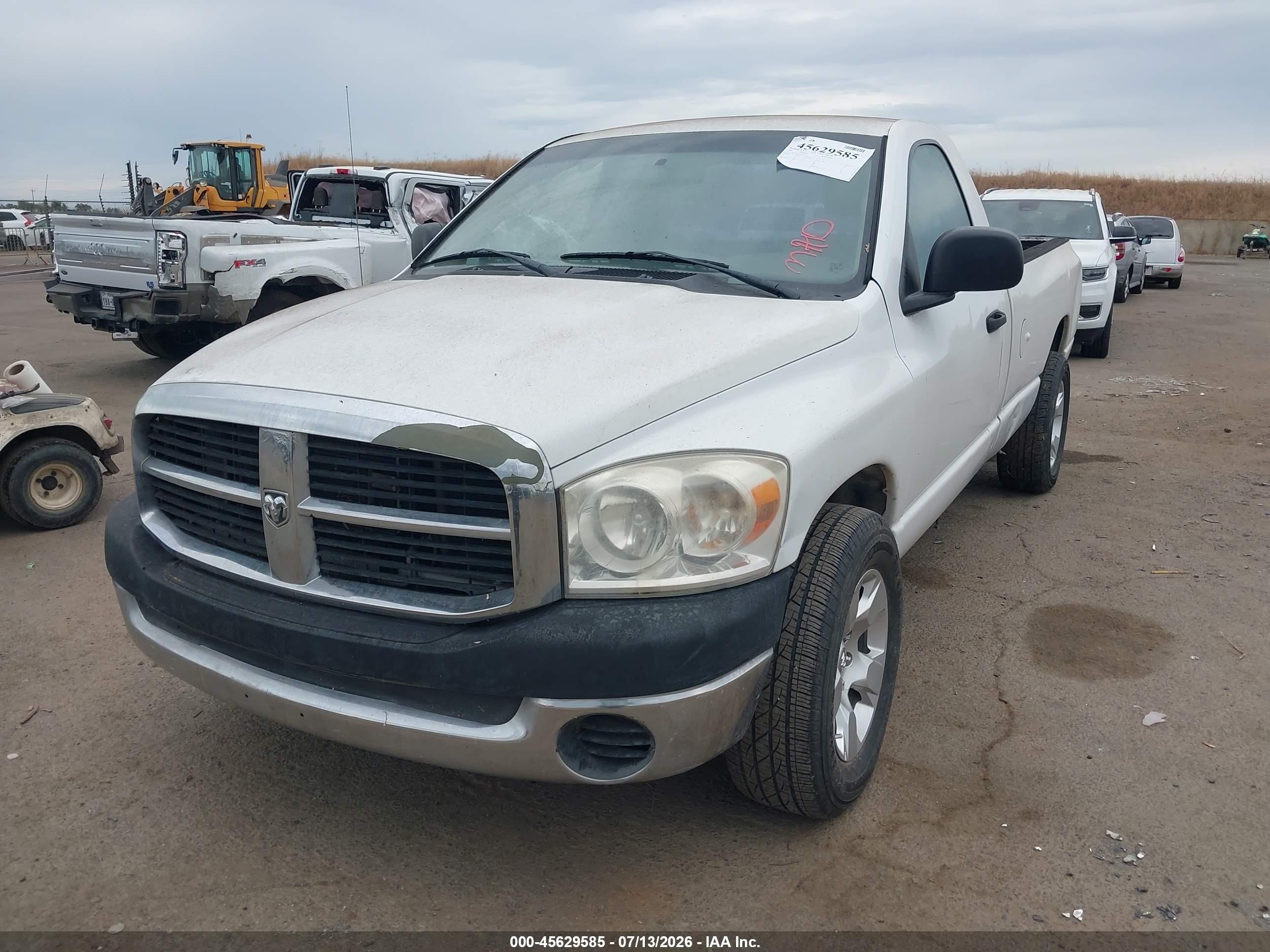 2007 Dodge Ram 1500 St White vin: 1D7HA16P67J585557