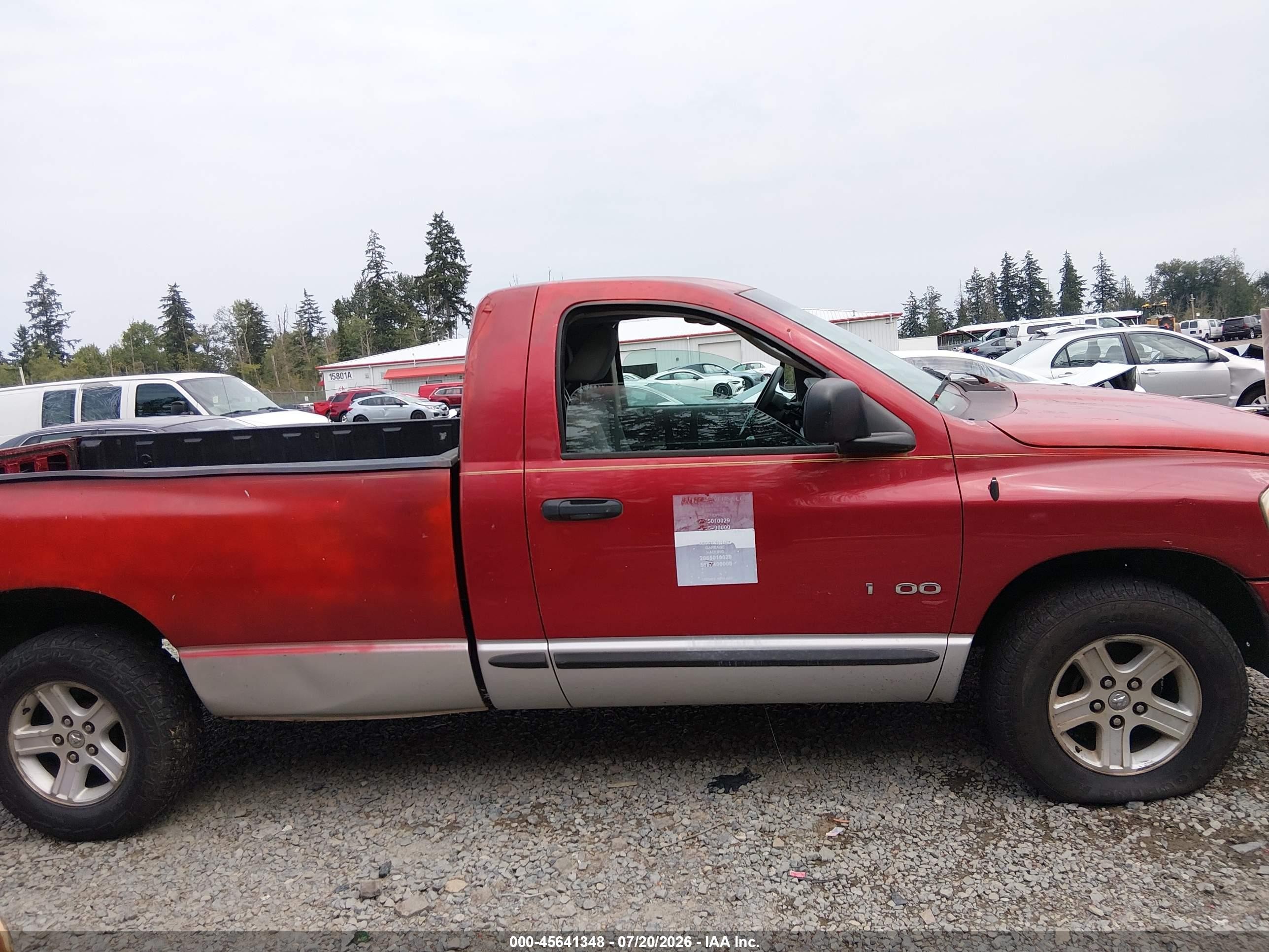 2007 Dodge Ram 1500 Slt Red vin: 1D7HA16P77J599404