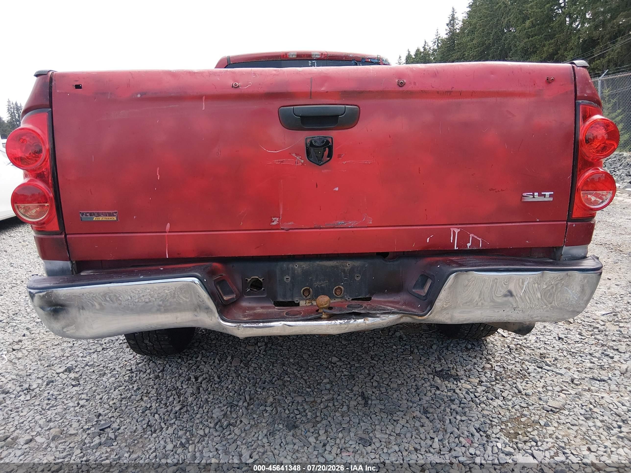 2007 Dodge Ram 1500 Slt Red vin: 1D7HA16P77J599404