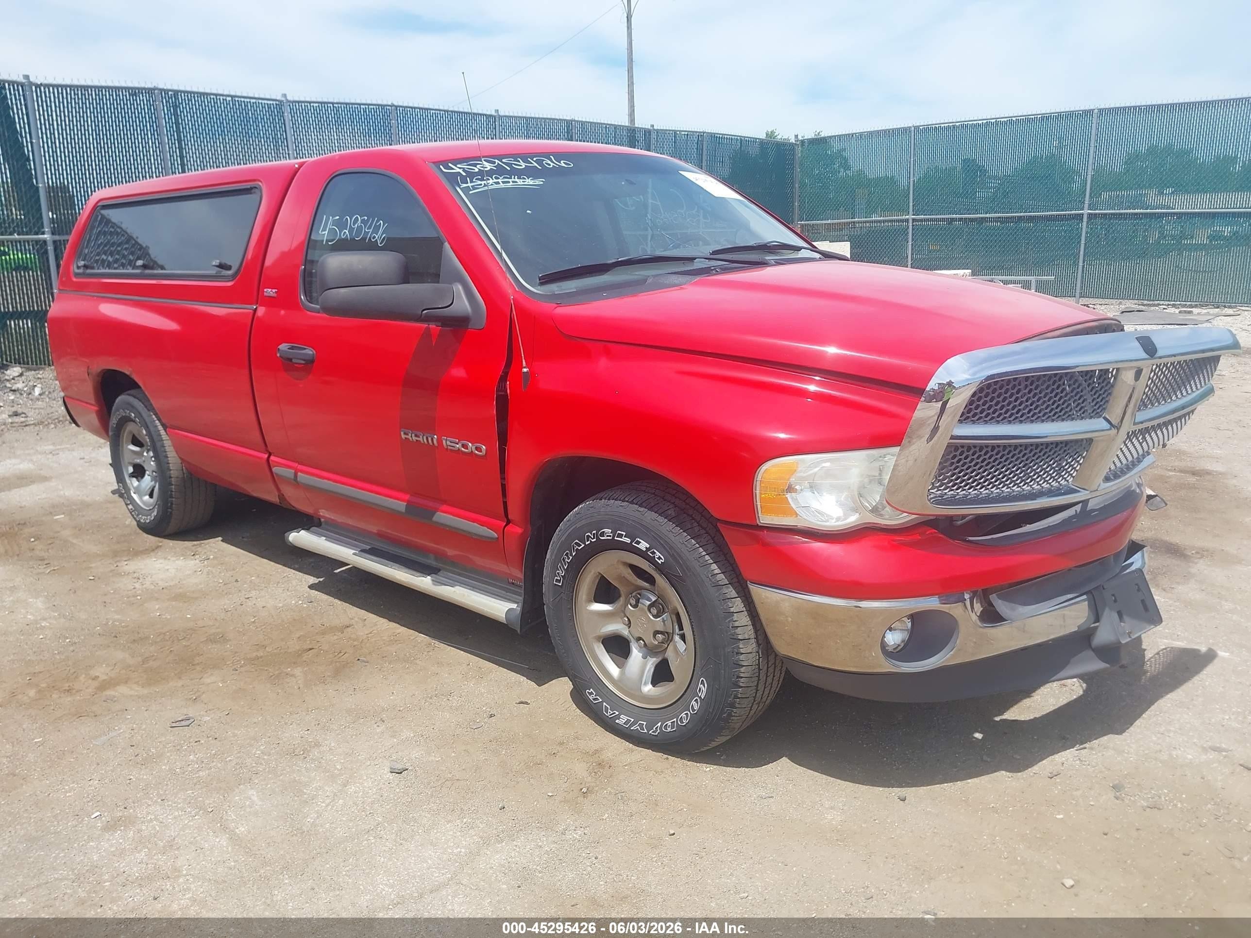 2002 Dodge Ram 1500 St Red vin: 1D7HA16Z42J133343
