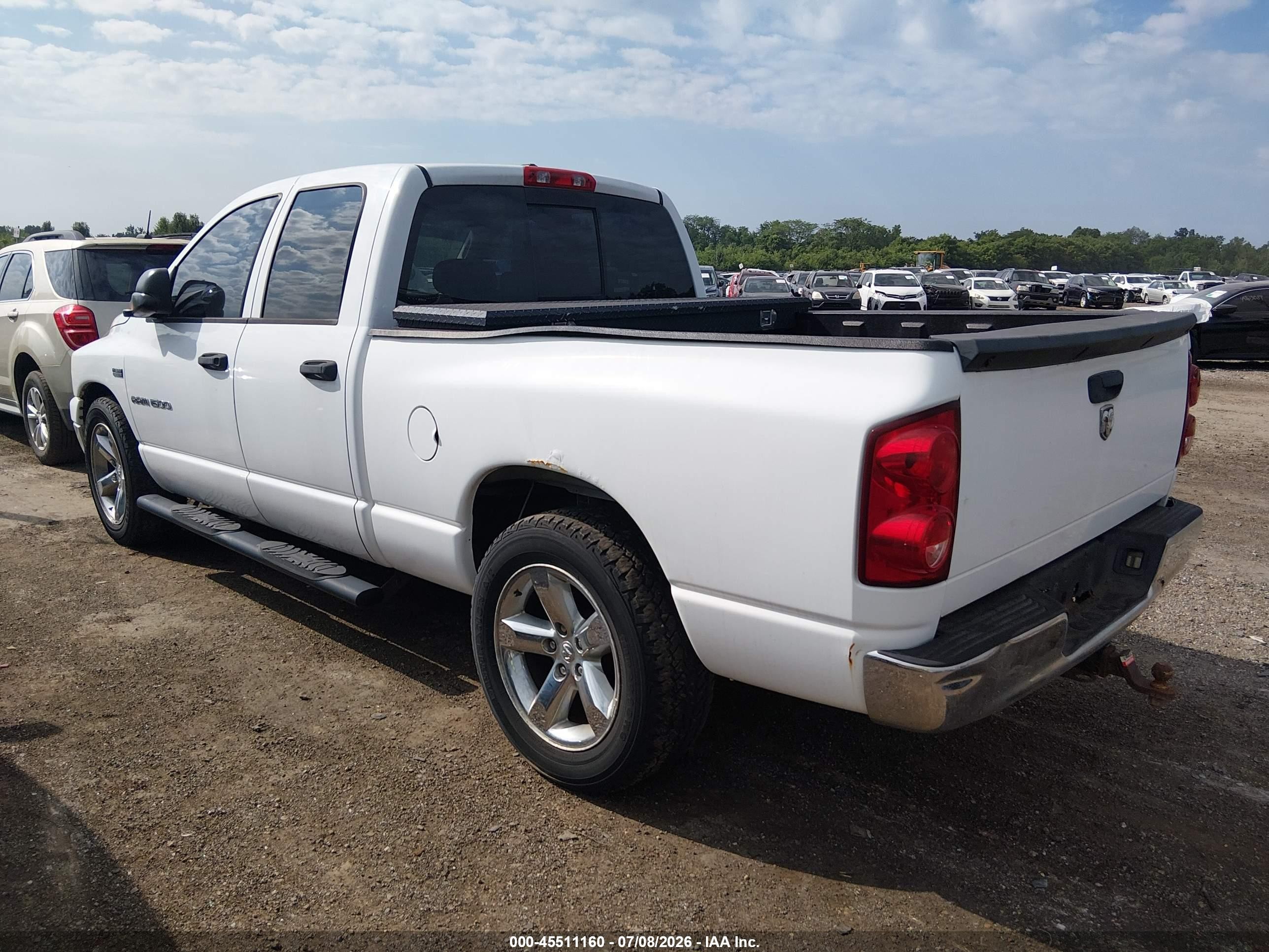 2007 Dodge Ram 1500 Slt White vin: 1D7HA18207S198207