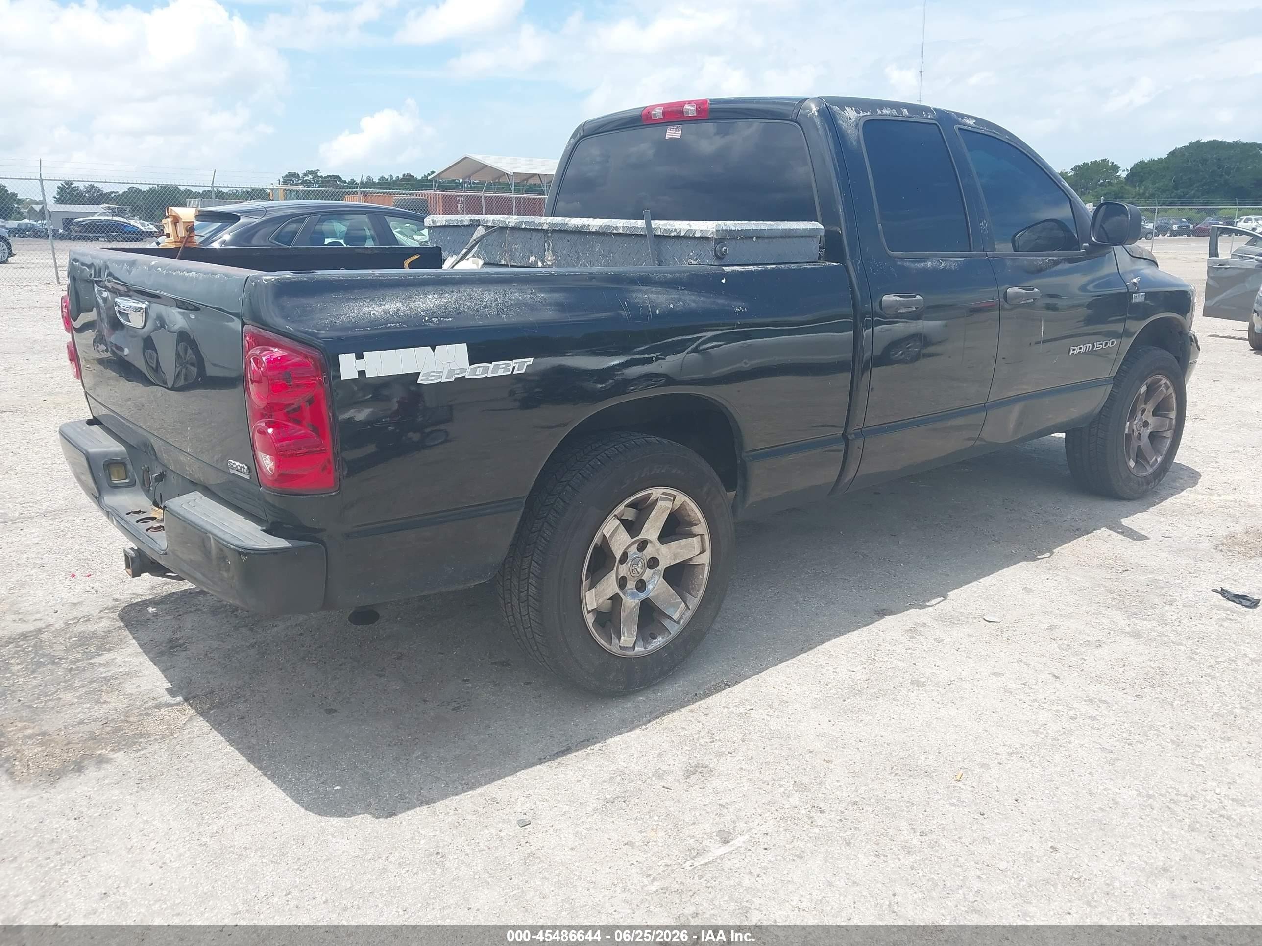 2007 Dodge Ram 1500 Slt Black vin: 1D7HA18207S206158