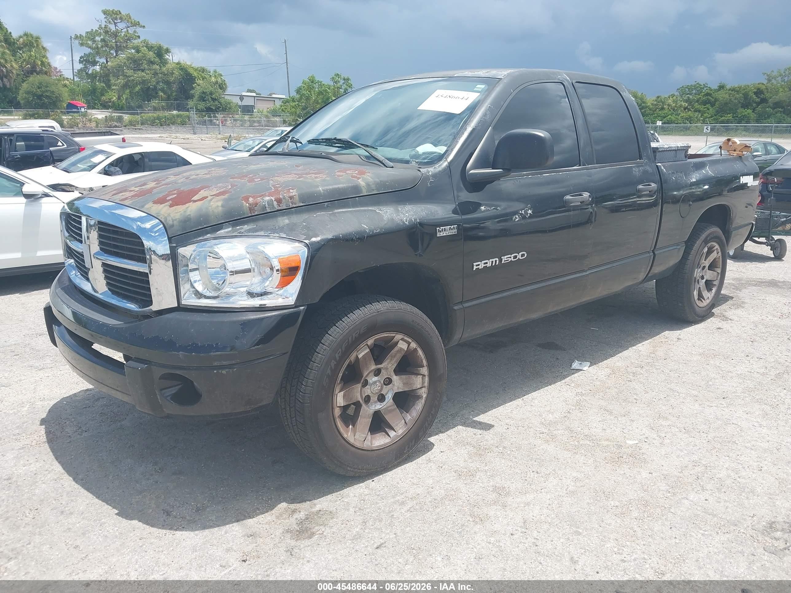 2007 Dodge Ram 1500 Slt Black vin: 1D7HA18207S206158
