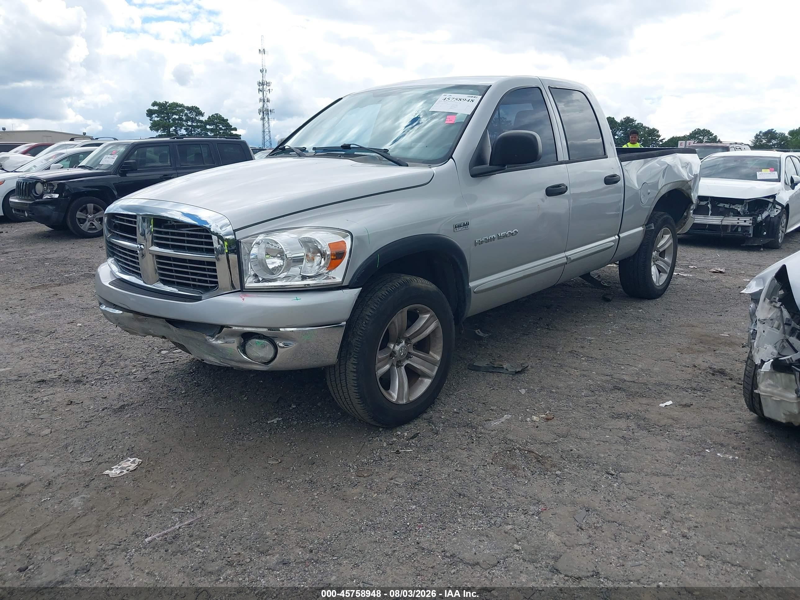 2007 Dodge Ram 1500 Slt Silver vin: 1D7HA18217J504692