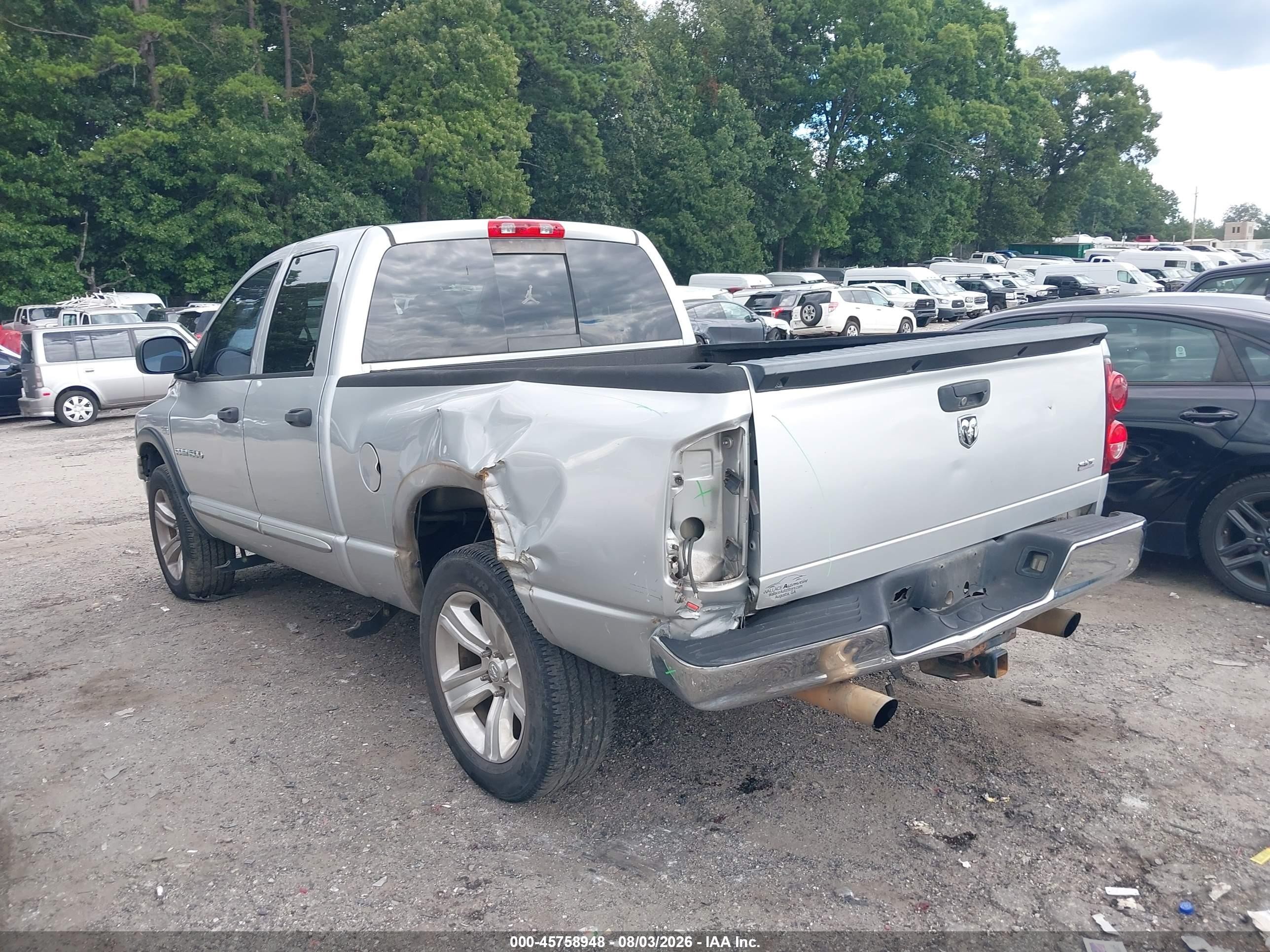 2007 Dodge Ram 1500 Slt Silver vin: 1D7HA18217J504692