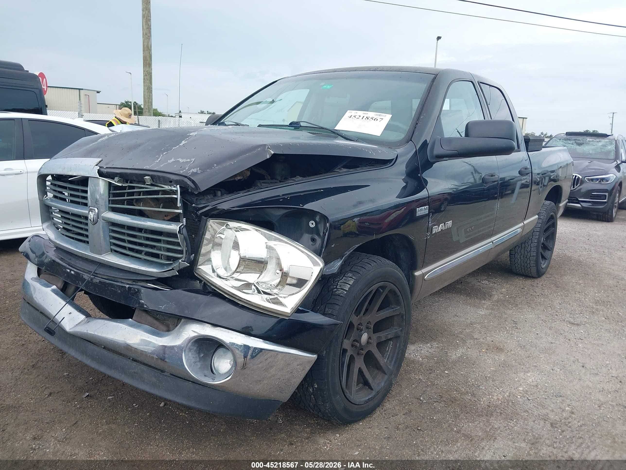 2008 Dodge Ram 1500 Slt Black vin: 1D7HA18218J113818