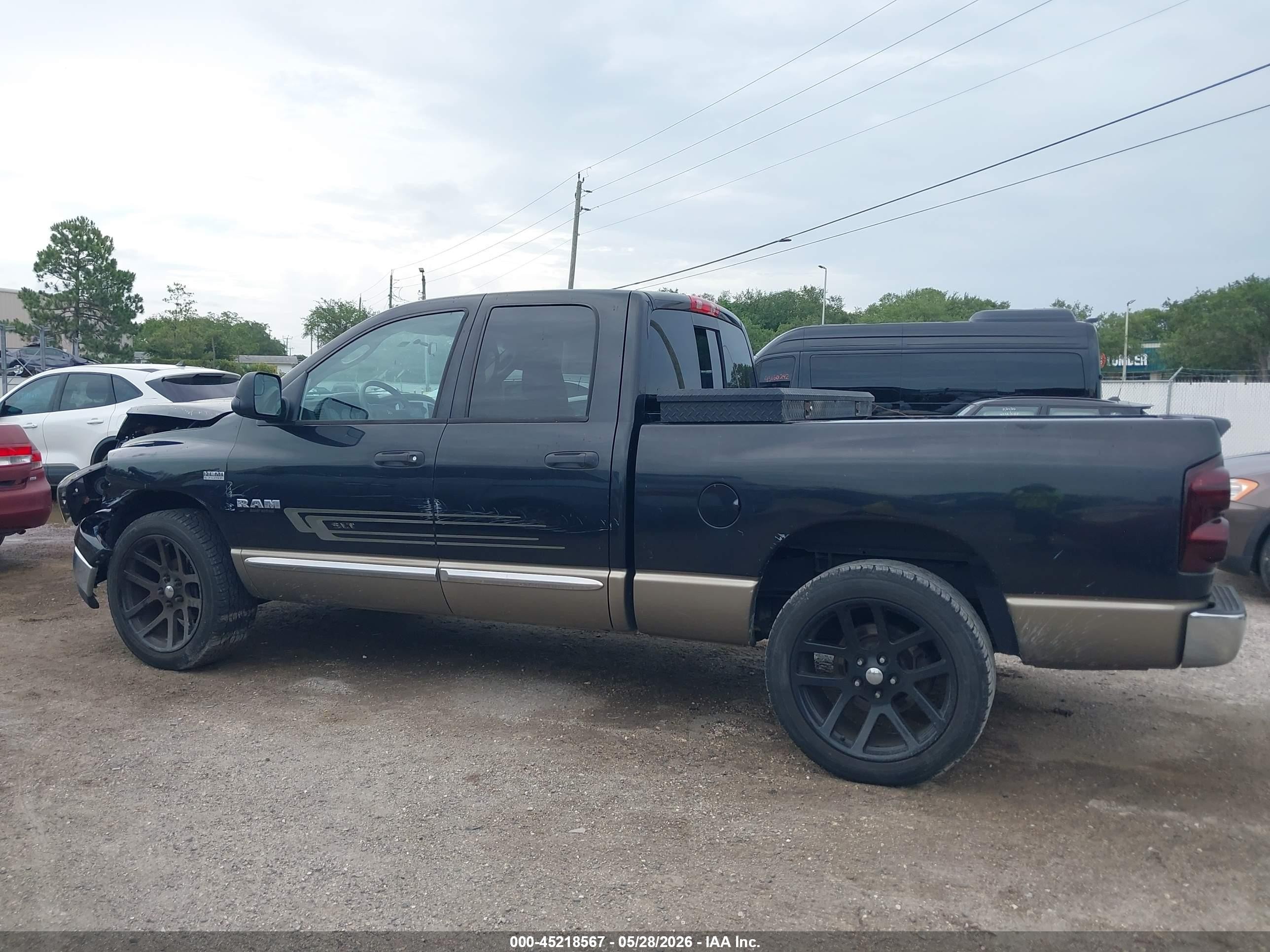 2008 Dodge Ram 1500 Slt Black vin: 1D7HA18218J113818