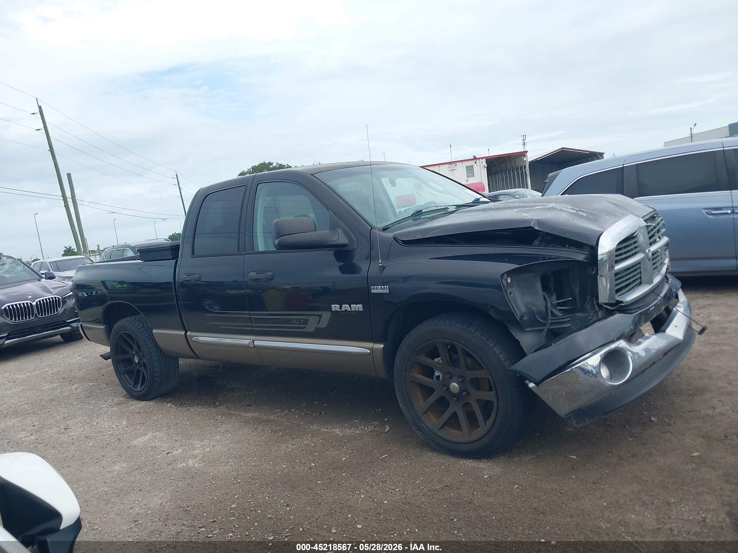 2008 Dodge Ram 1500 Slt Black vin: 1D7HA18218J113818