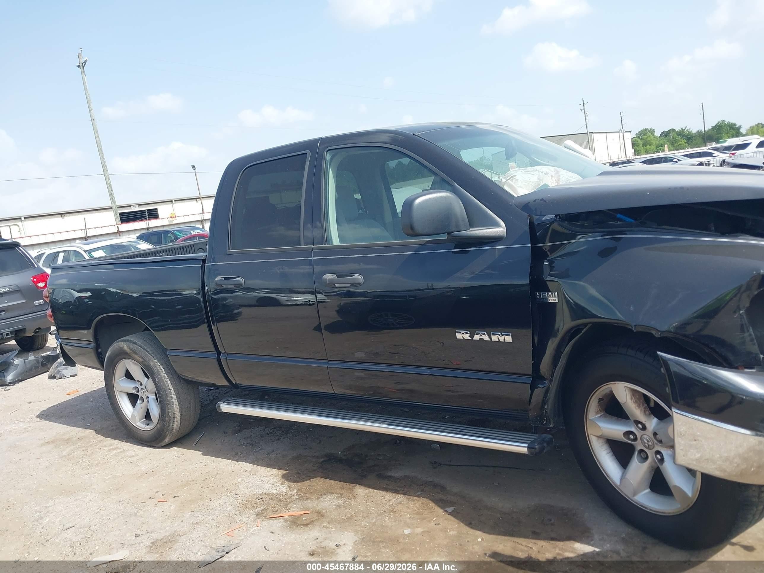 2008 Dodge Ram 1500 Slt Black vin: 1D7HA18228J103976