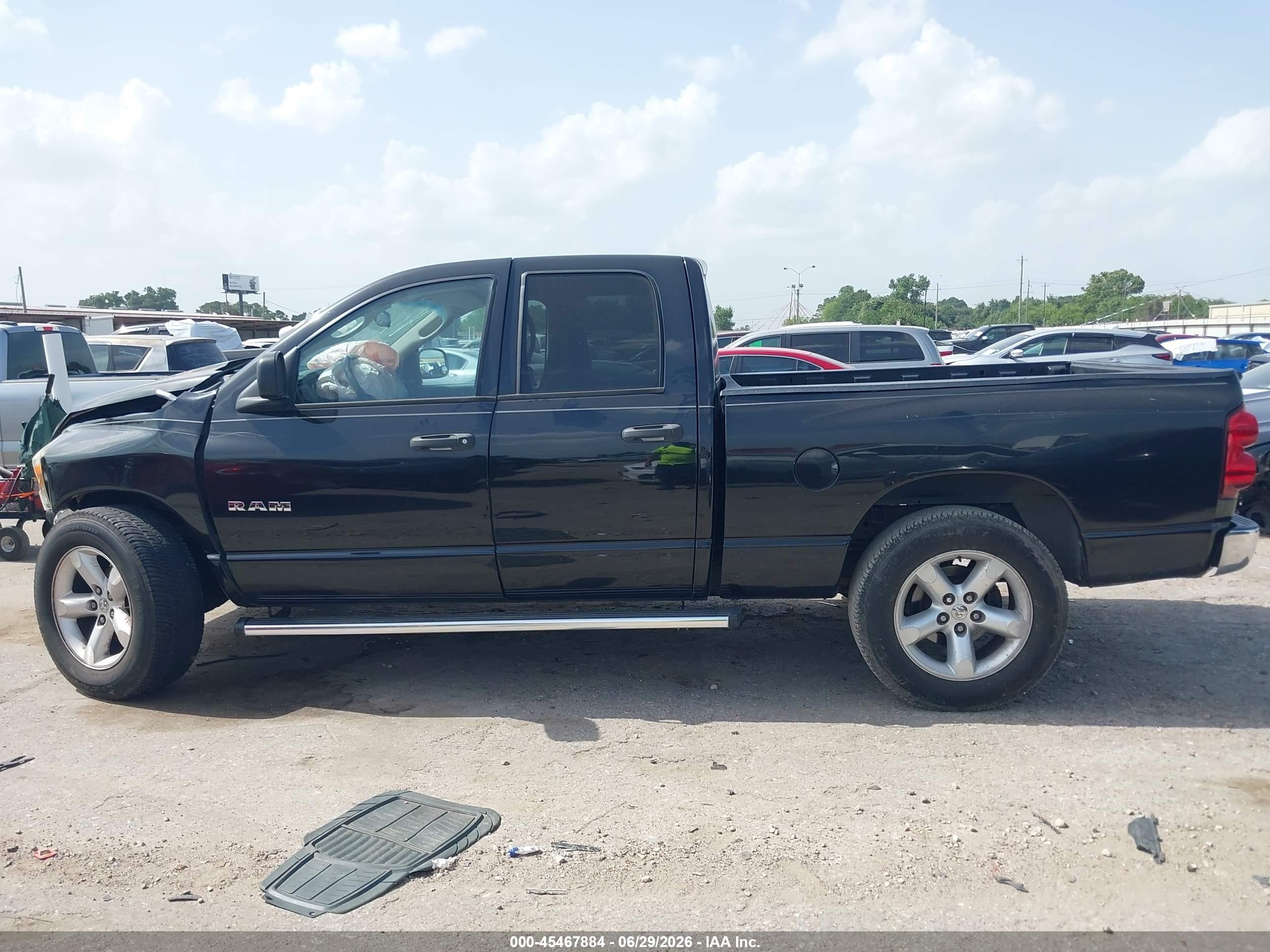 2008 Dodge Ram 1500 Slt Black vin: 1D7HA18228J103976