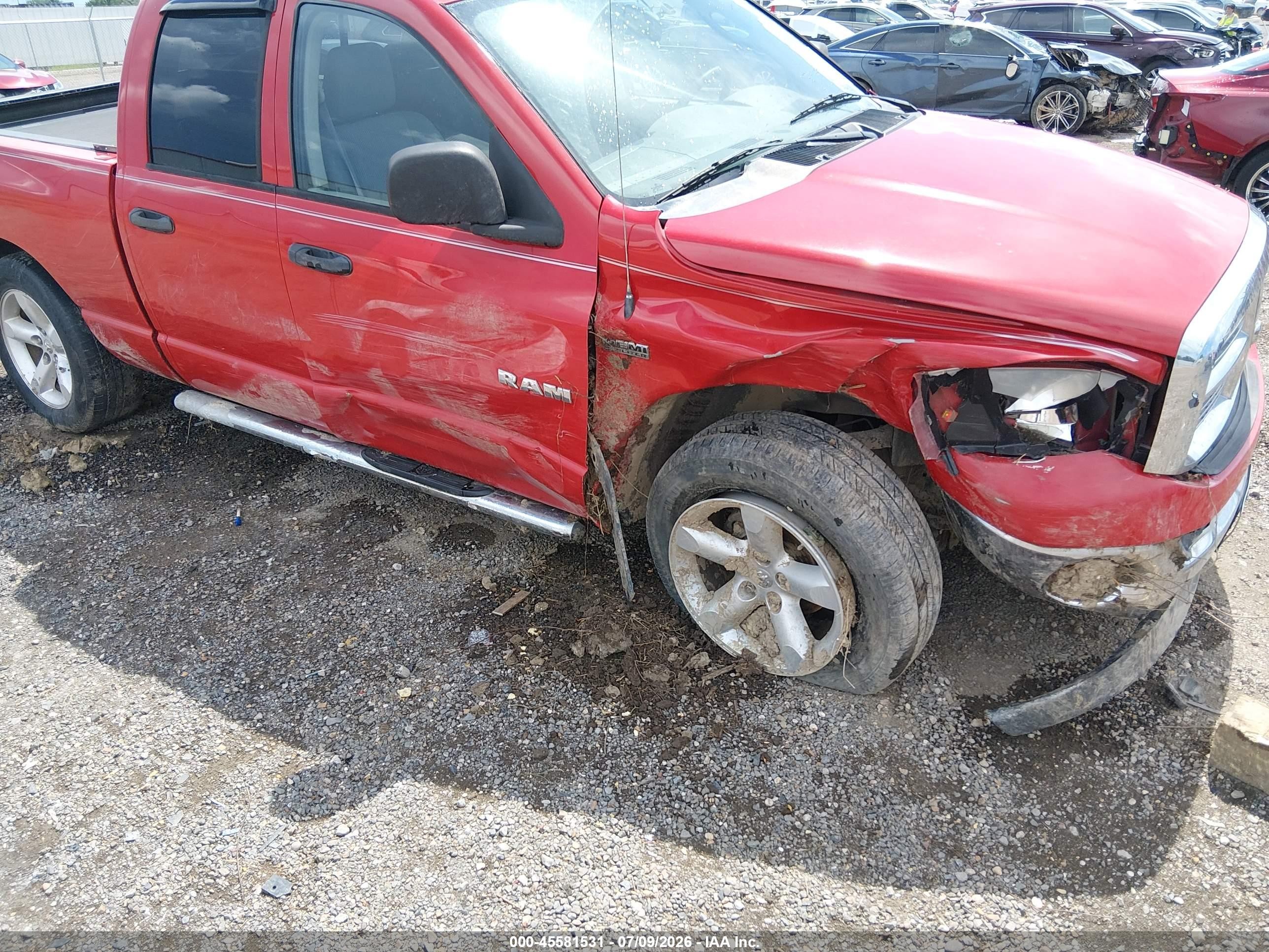 2008 Dodge Ram 1500 Slt Red vin: 1D7HA18228S517740